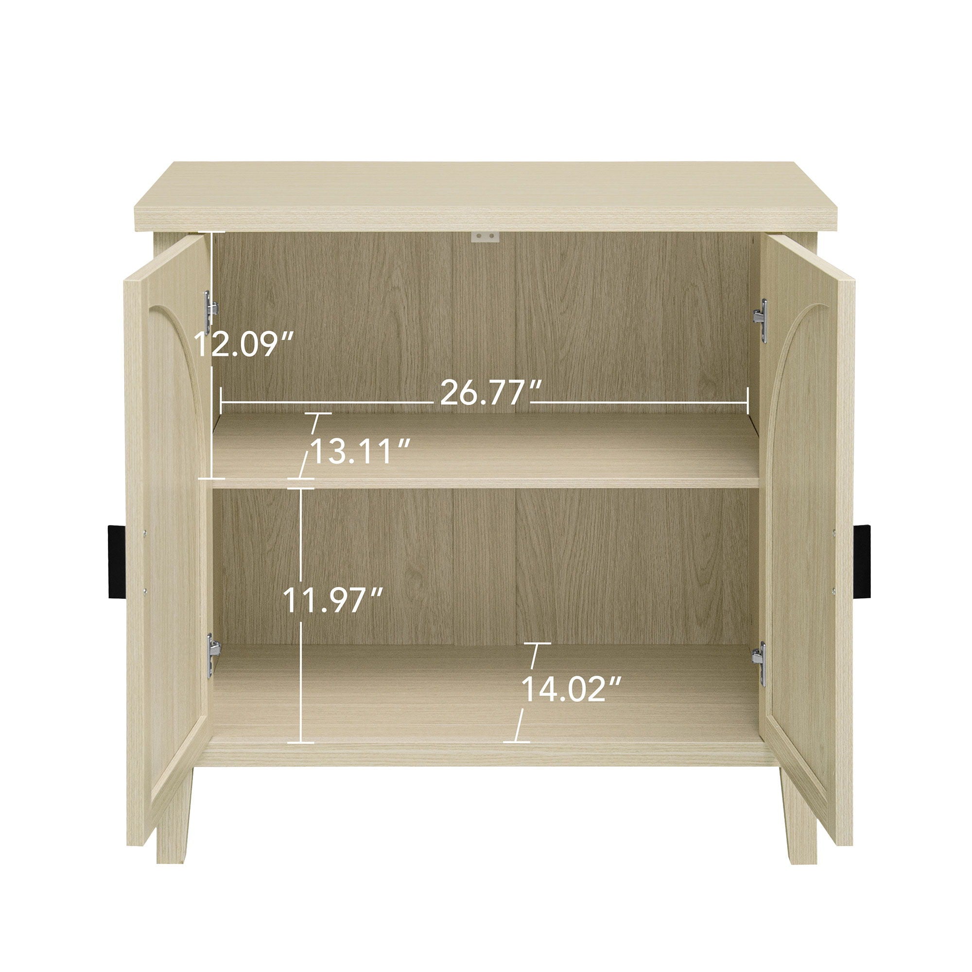 Rattan 2 Door Cabinet, Suitable For Bedroom - Natural