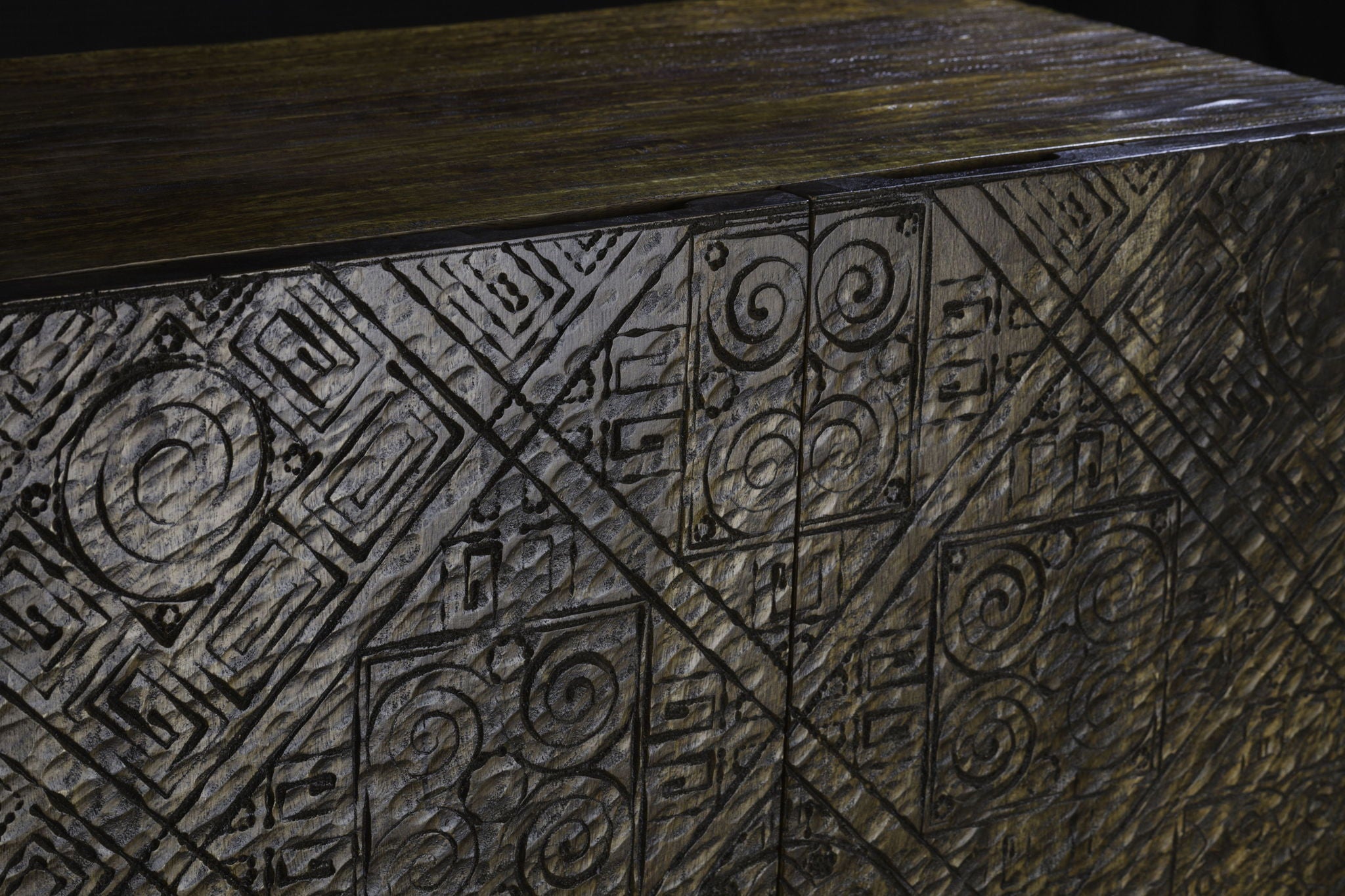 Calvary - Console Table - Gray Stone & Walnut