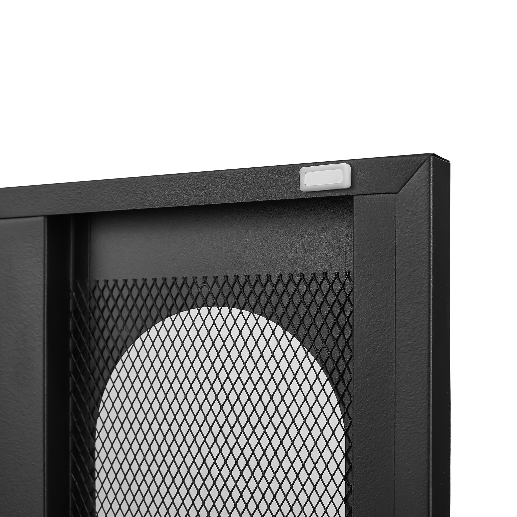 Modern Metal Shoe Cabinet With DoublebSided Mesh Doors And Adjustable Partitions