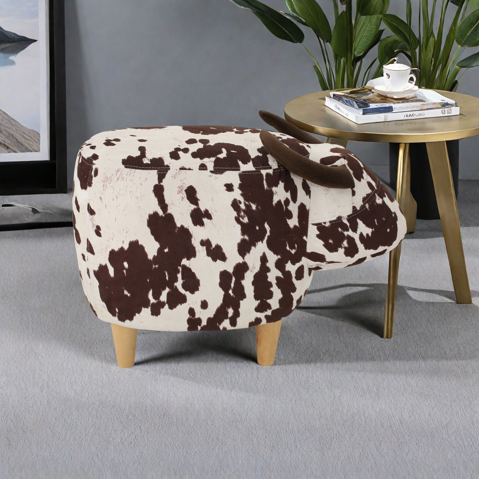 Cow Shaped Ottoman Footstool