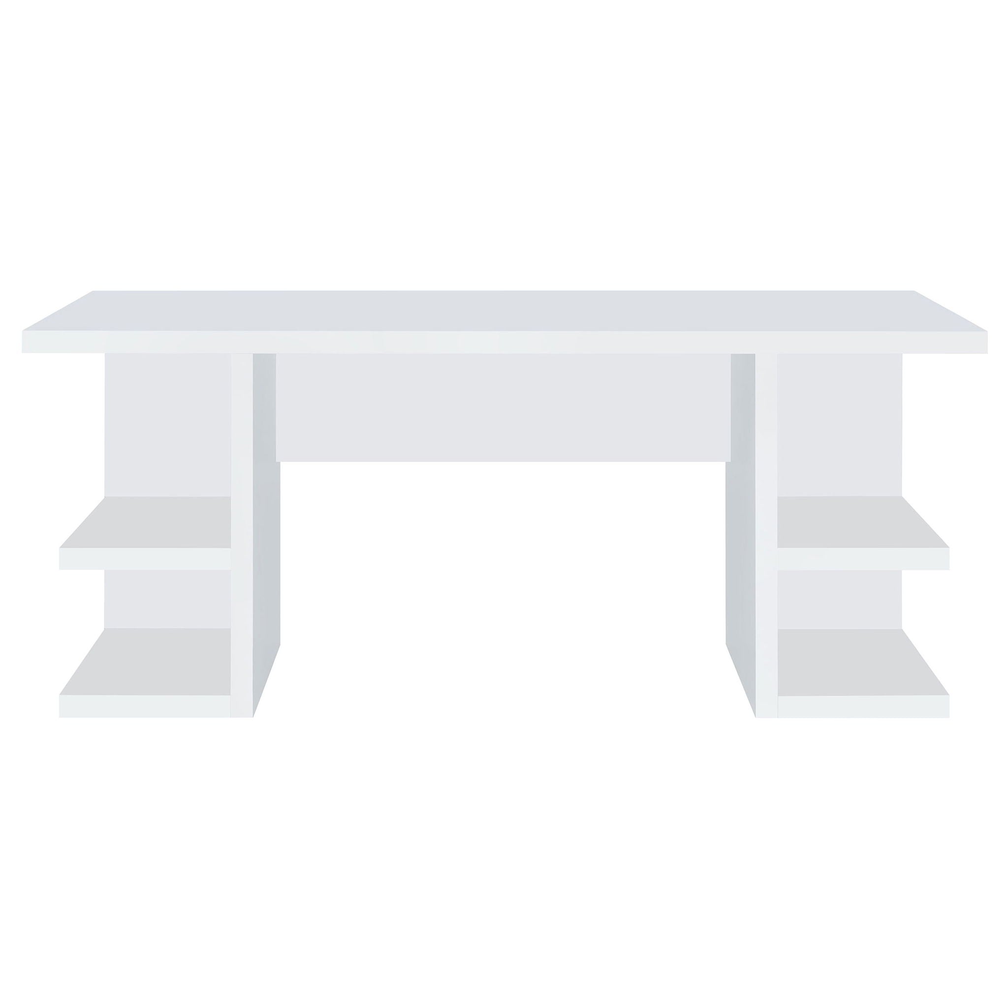 Hannah - 4 Shelf Writing Desk With Open Shelving - White