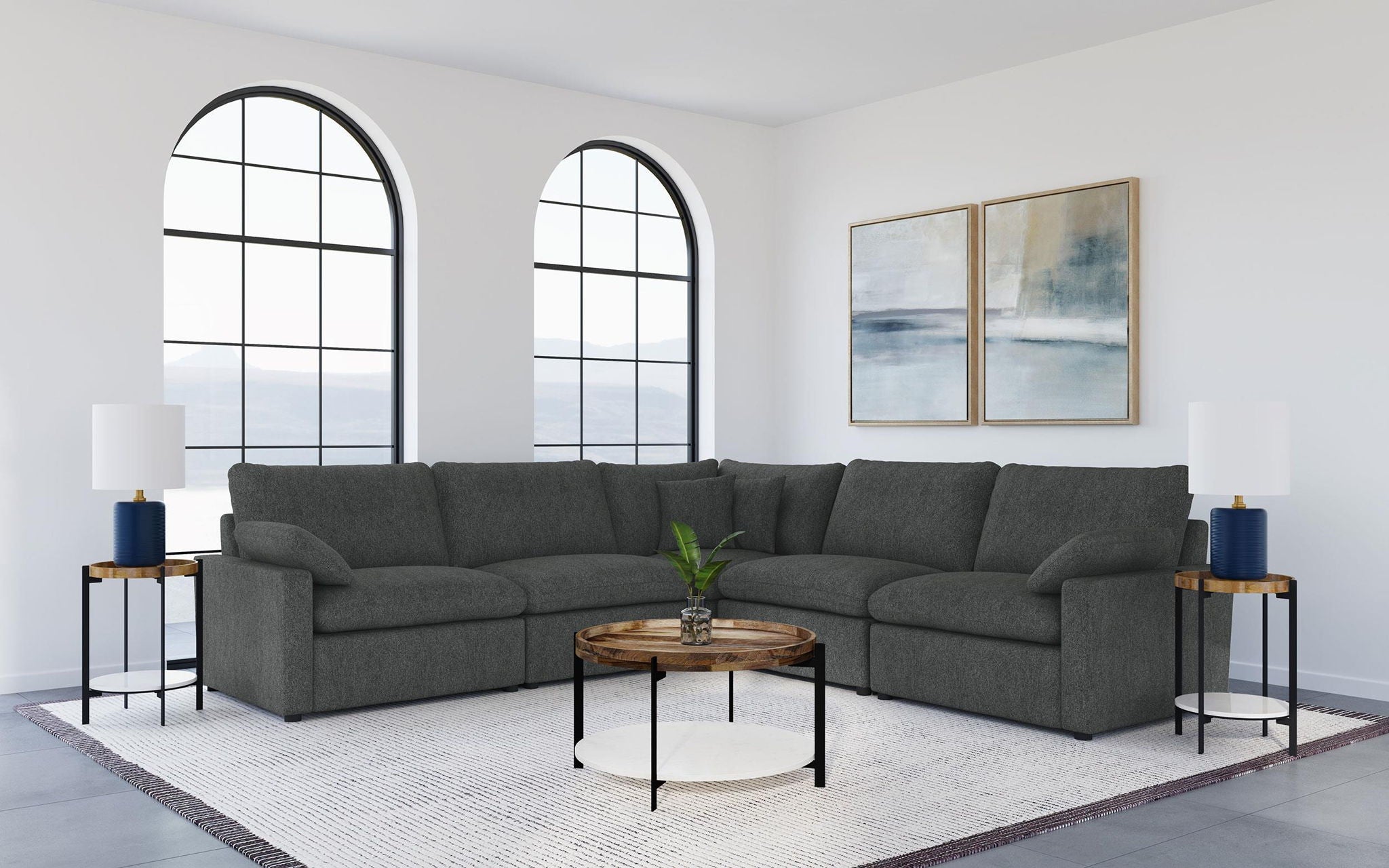 Collins Modular Power Armless Recliner Dark Grey