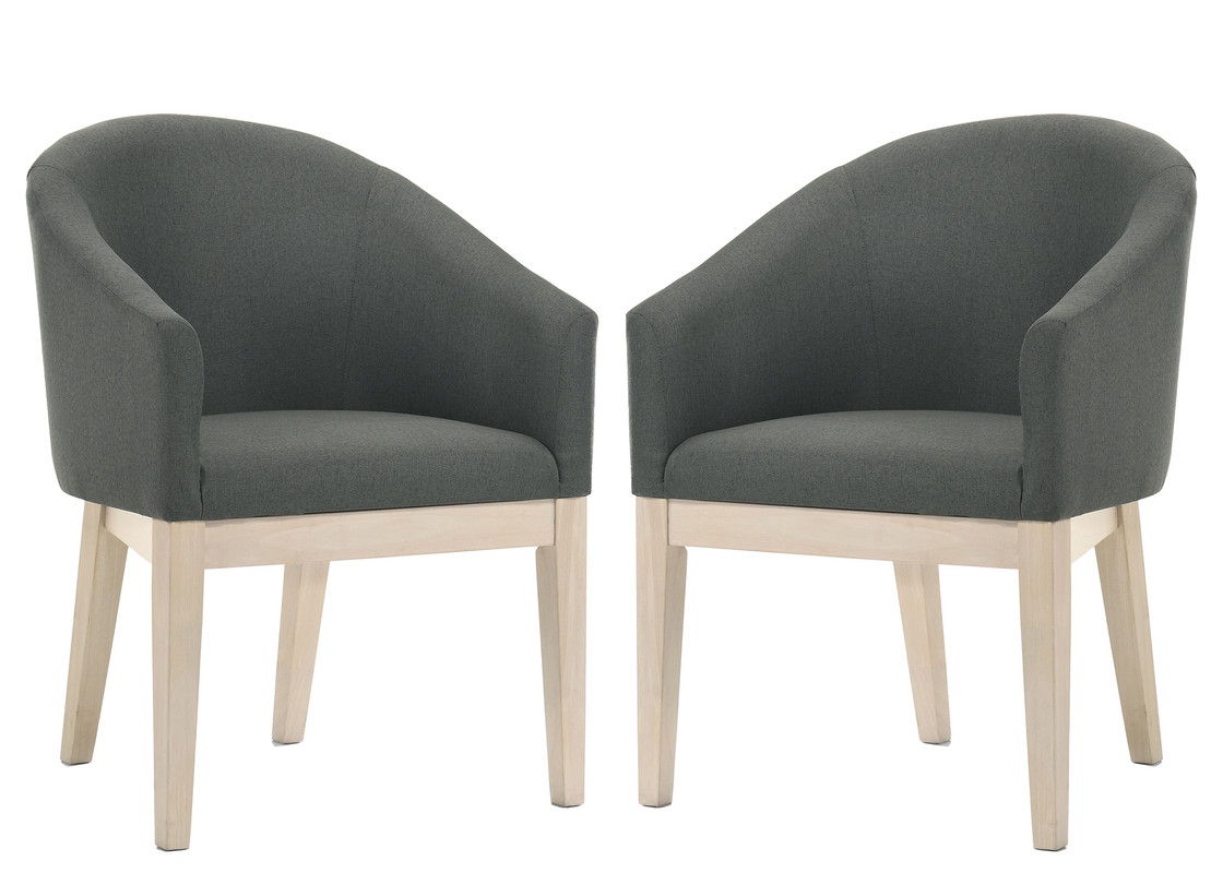 Neroli Set of 2 Gray Fabric 23"W Barrel Accent Chair