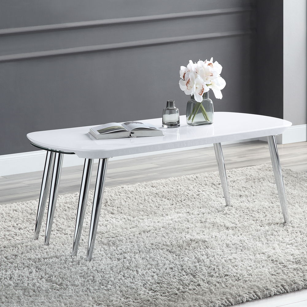 Patina - Coffee Table - White & Chrome