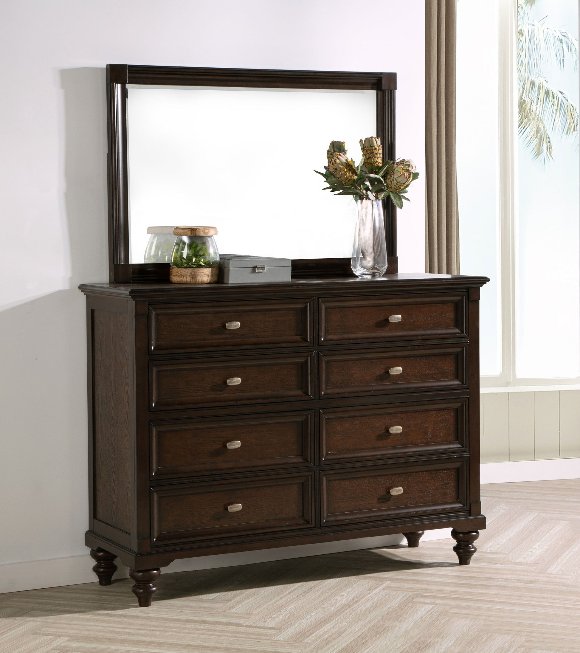 Coaster Fine Furniture Andover - 8-Drawer Dresser And Mirror - Dark Oak | Meri Furniture