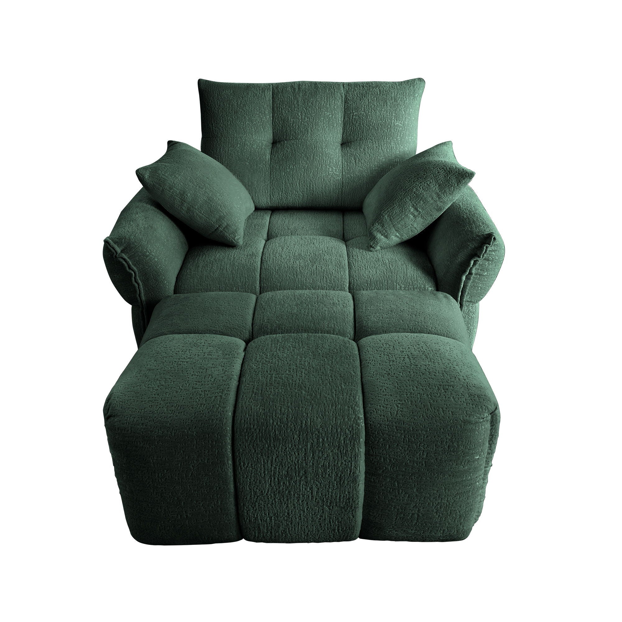 Ergonomic Single Seater Sofa With Ottoman, High Resilience Support Cushions
