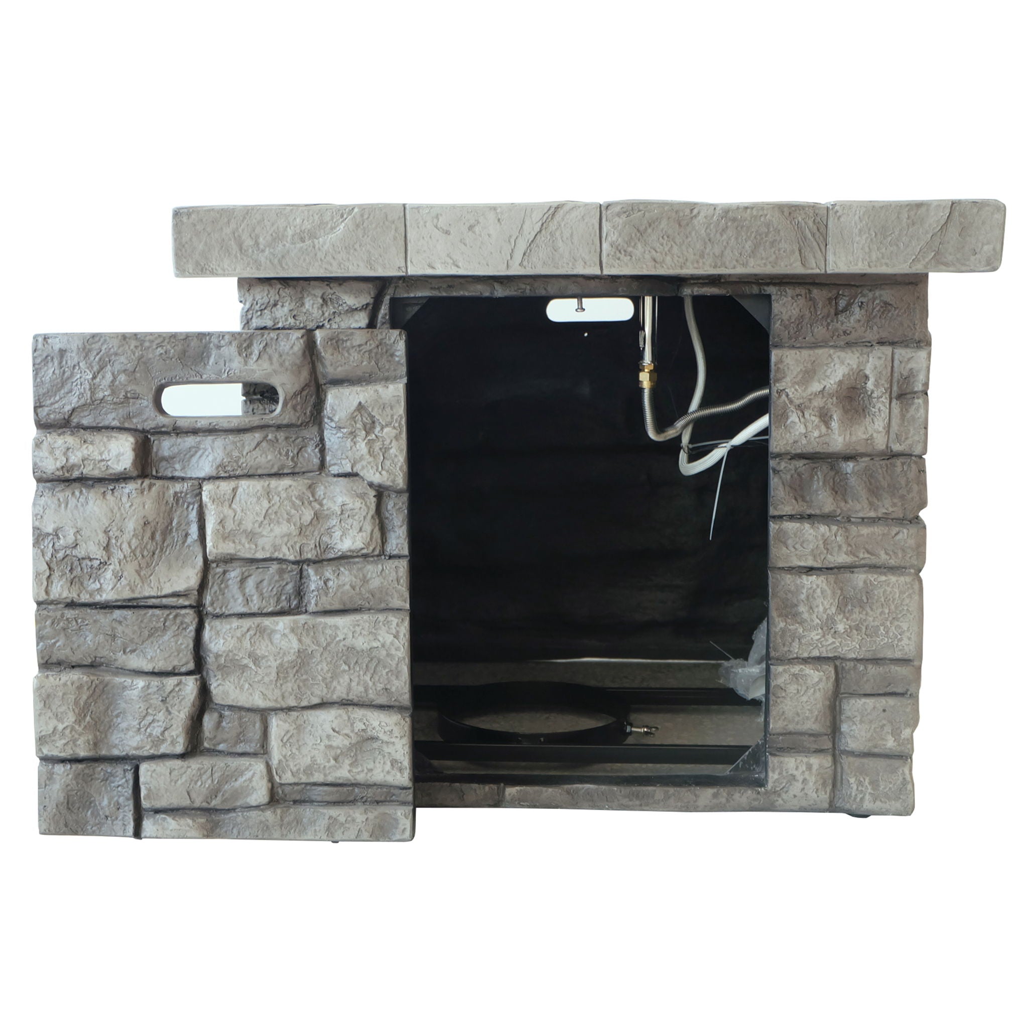Outdoor Square Propane Fire Pit 40, 000 Btu - Gray