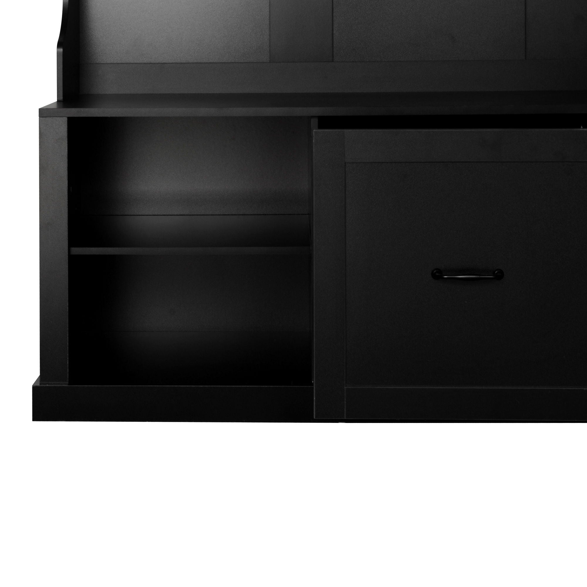 Hall Tree With 6 Hooks, Coat Hanger, Entryway Bench