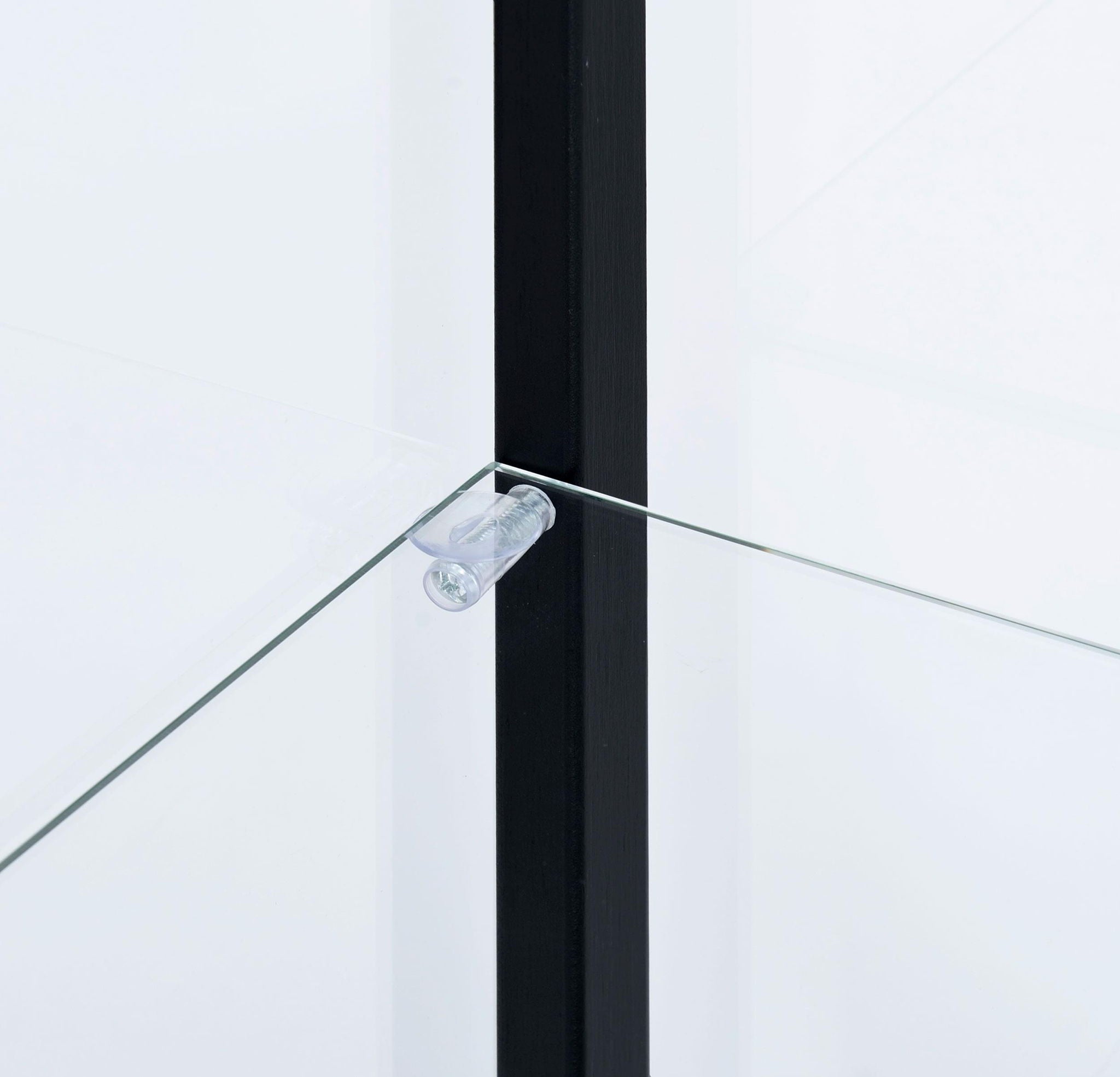 Delphinium 4-Shelf Clear Glass Curio Display Cabinet Black