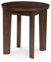 Signature Design by Ashley® Korestone 2 - Dark Brown - Round End Table | Meri Furniture