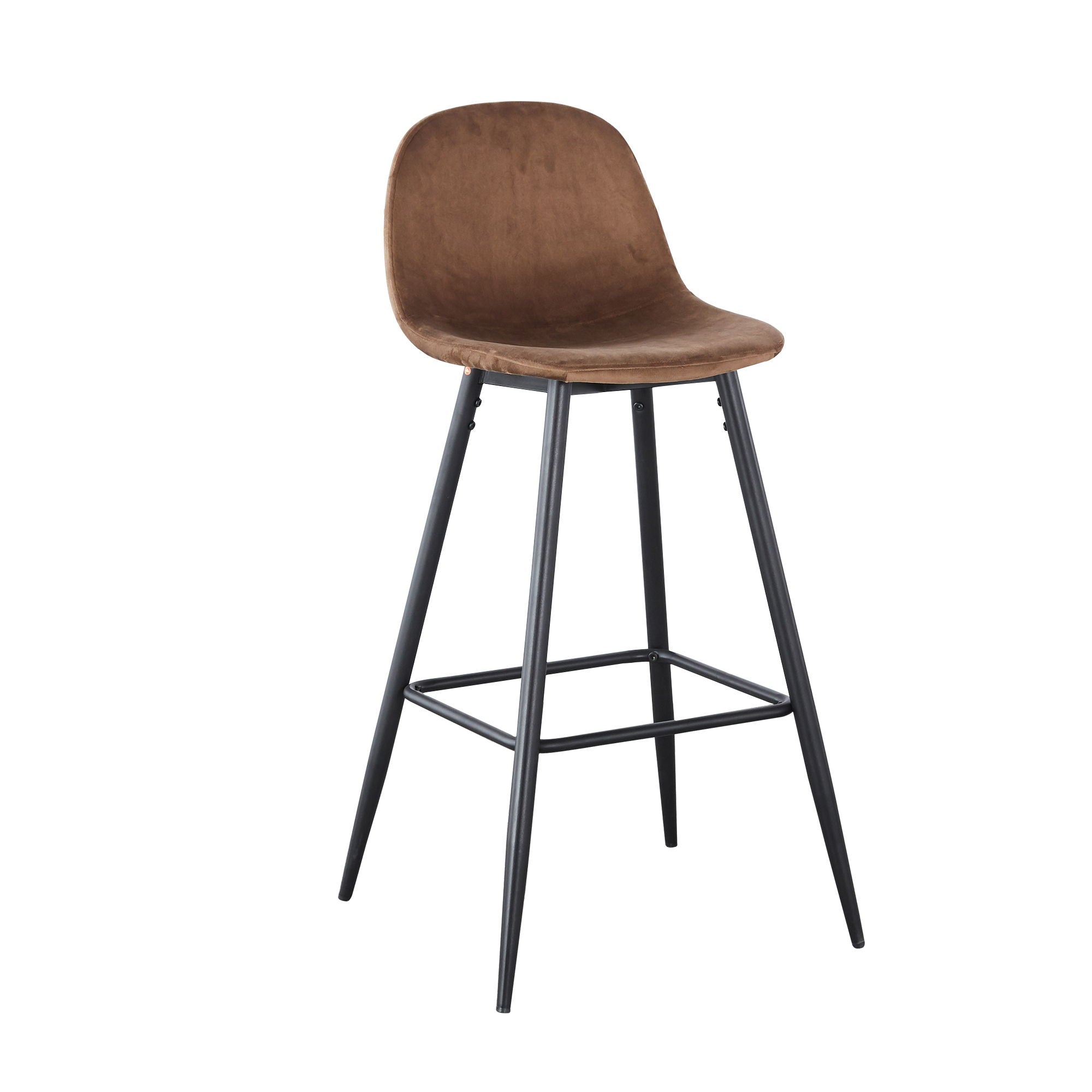 Velvet Barstool With Back (Set of 2)