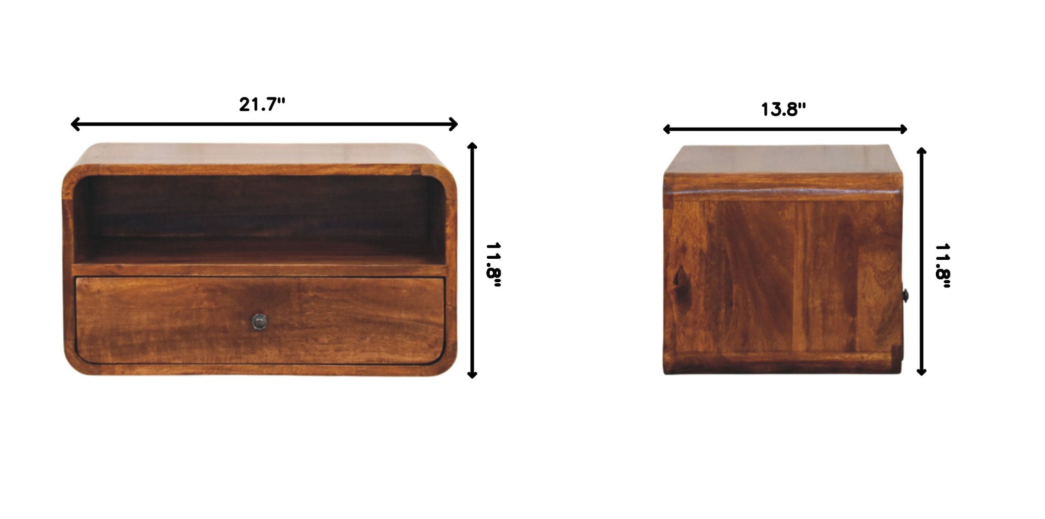 Curved Upper Slot Floating Nightstand