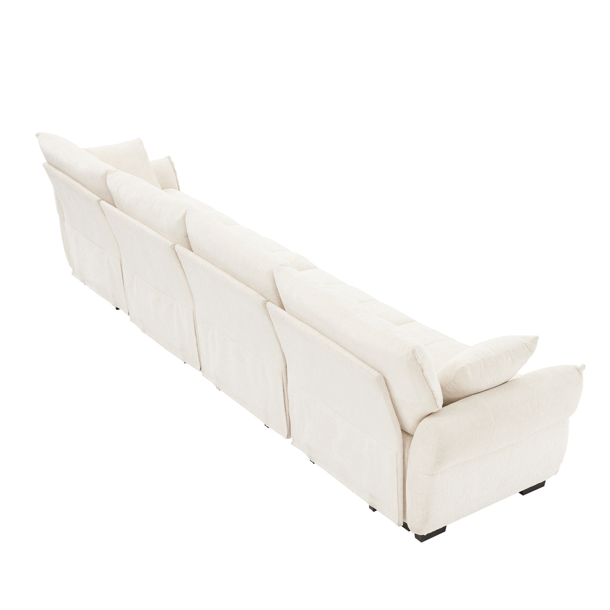 Modern Sofa & Pillows, Textured Cover, High Rebound Cushions