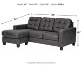 Ashley Furniture Venaldi - Gunmetal - Sofa Chaise Queen Sleeper | Meri Furniture