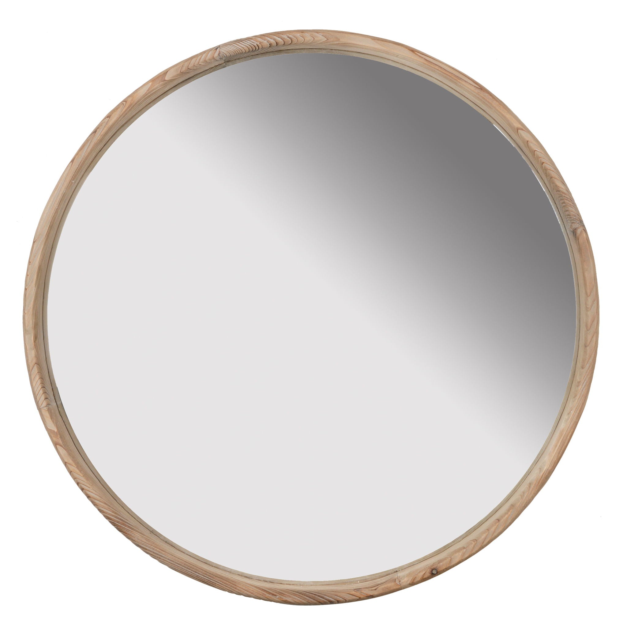 Round Wood Mirror, Wall Mounted Mirror Home Decor For Bathroom Living Room