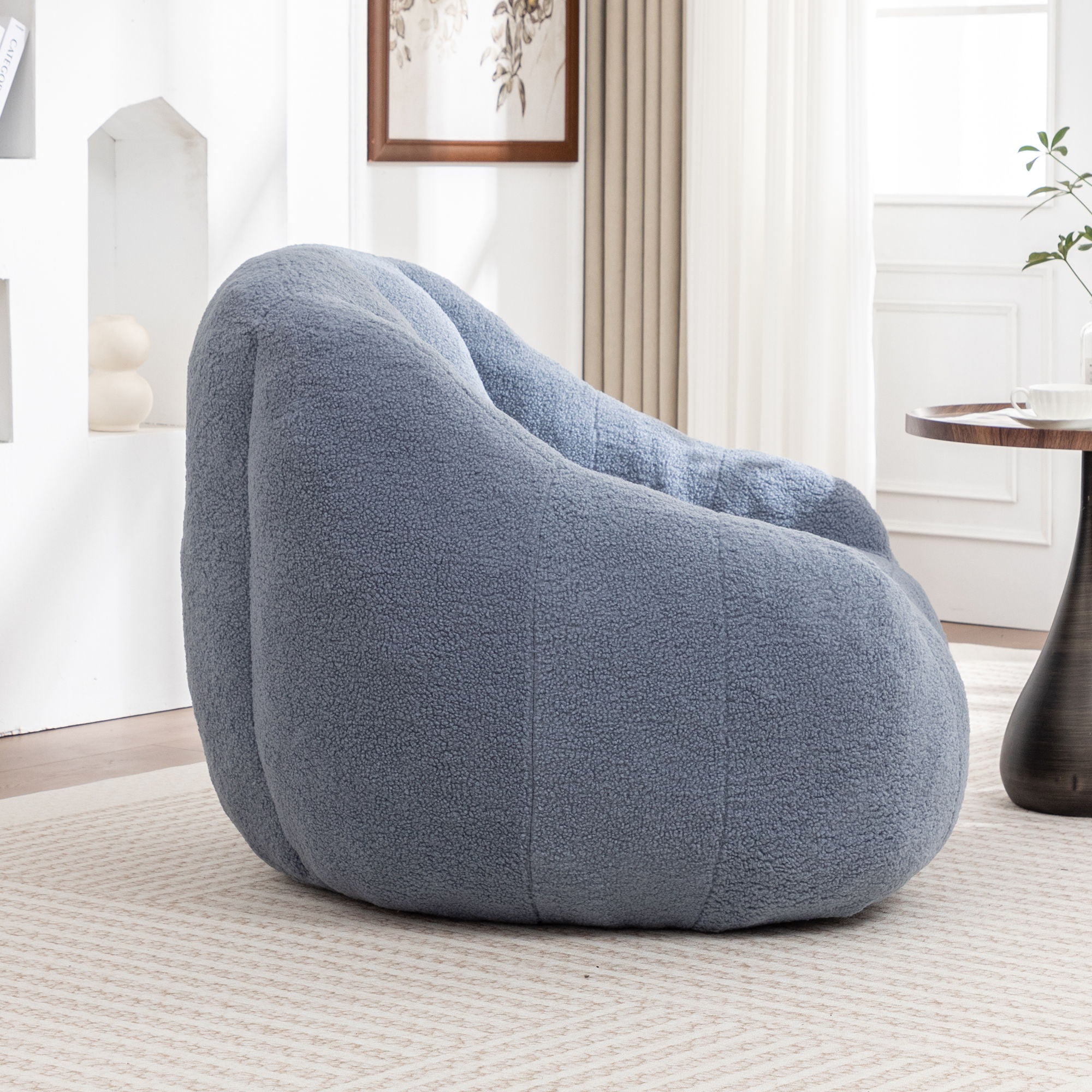 Comfy Bean Bag Chair With Memory Foam Filler, Tufted Soft