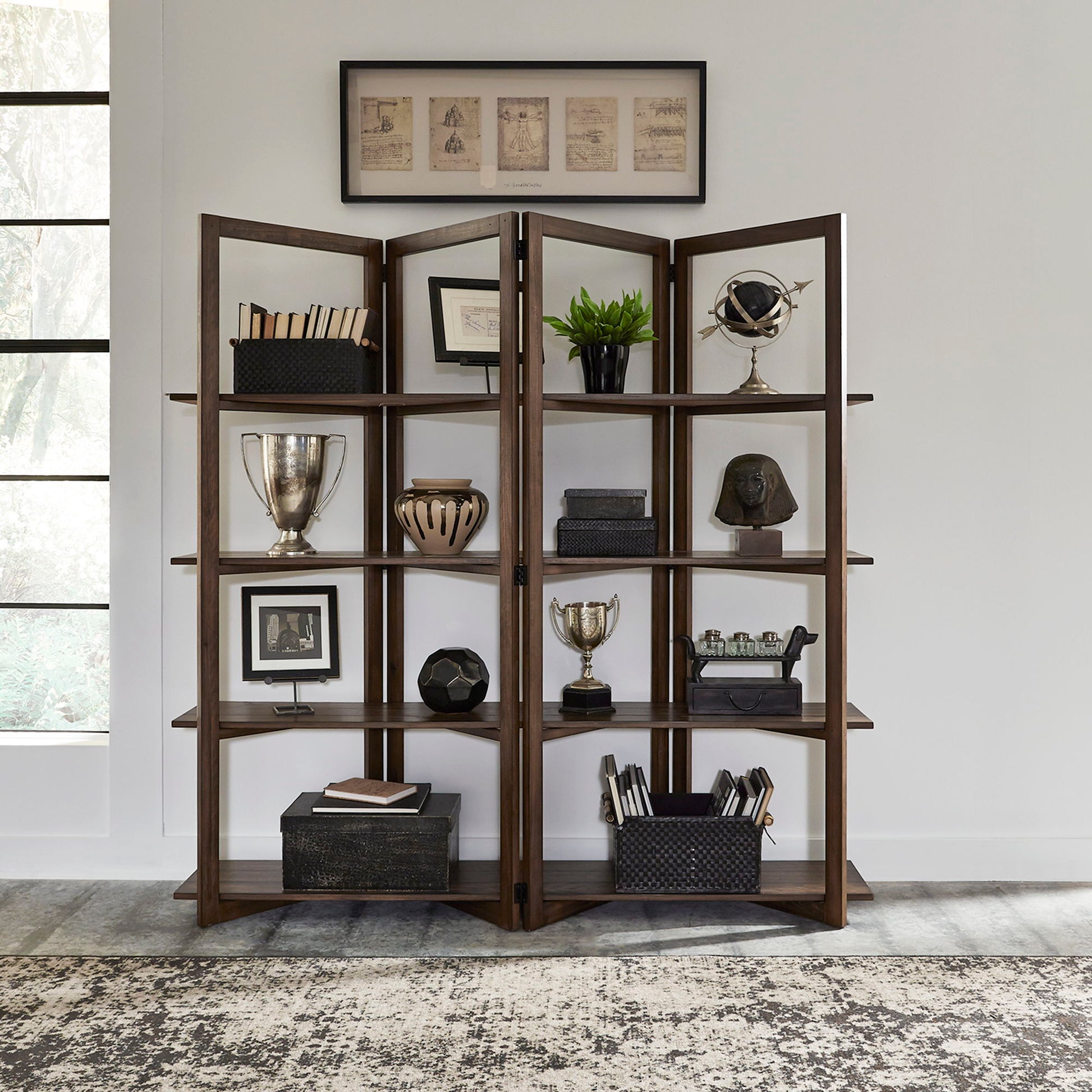 Liberty Furniture Lennox - Open Bookcase - Dark Brown | Meri Furniture