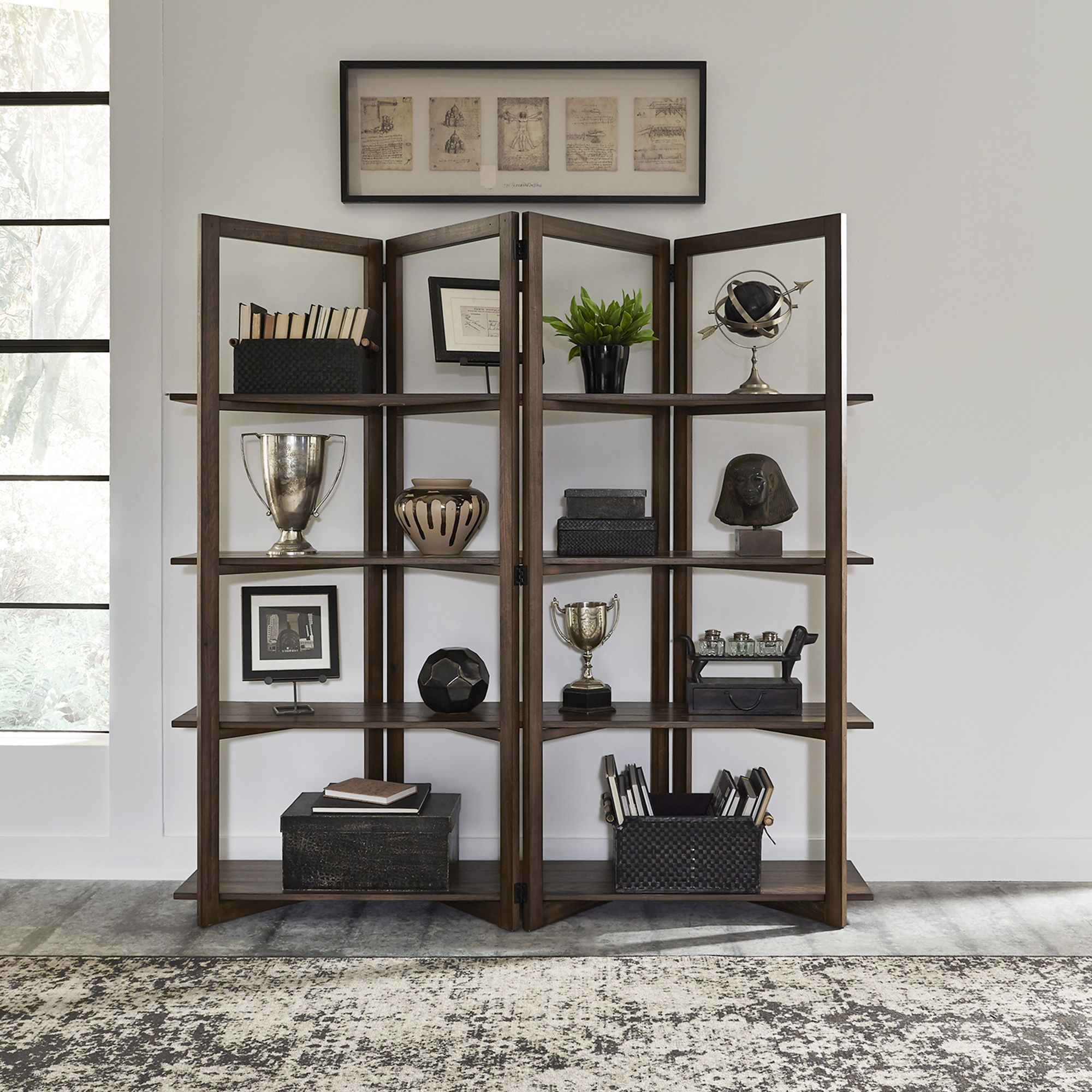Liberty Furniture Lennox - Open Bookcase - Dark Brown | Meri Furniture