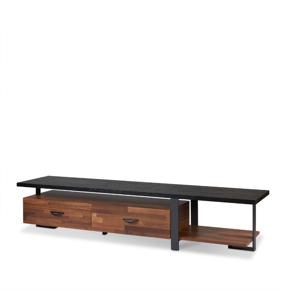 ACME Elling - TV Stand - Walnut & Black | Meri Furniture