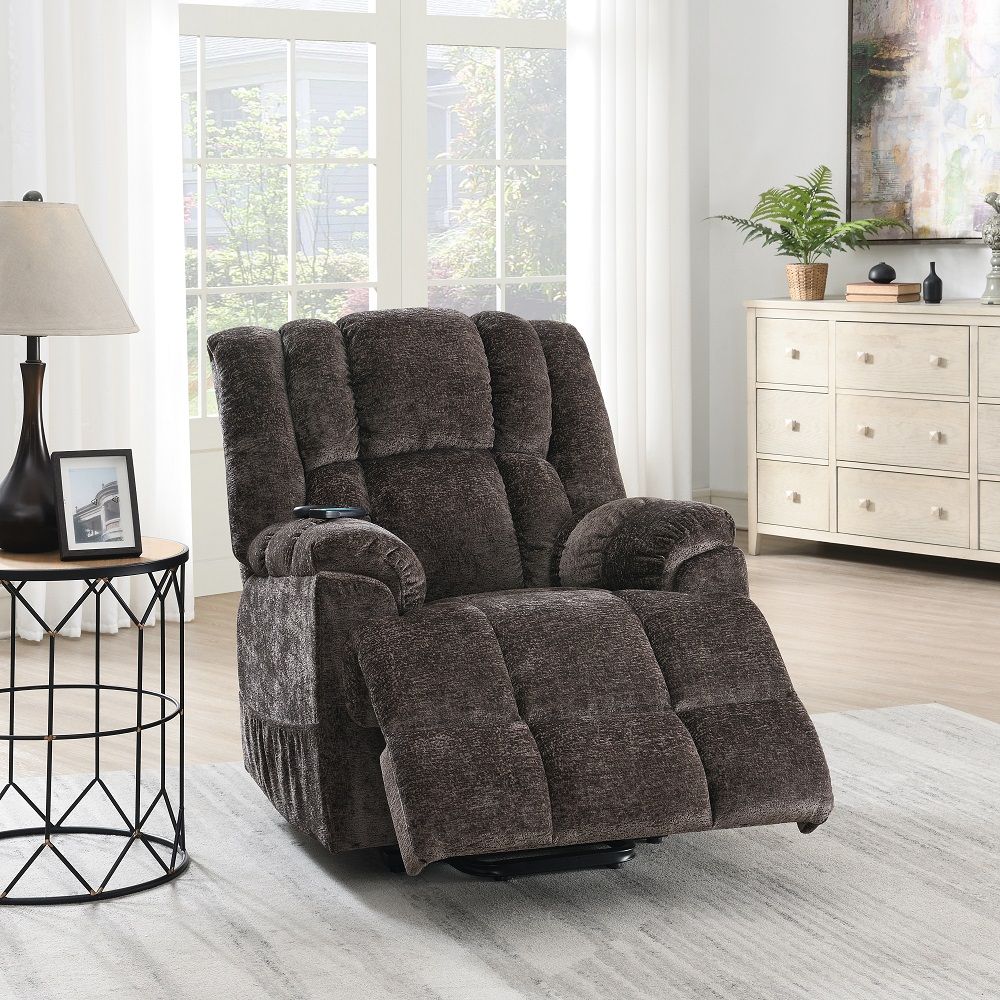 ACME Pacay - Power Recliner With Lift & Heating & Massage - Brown | Meri Furniture