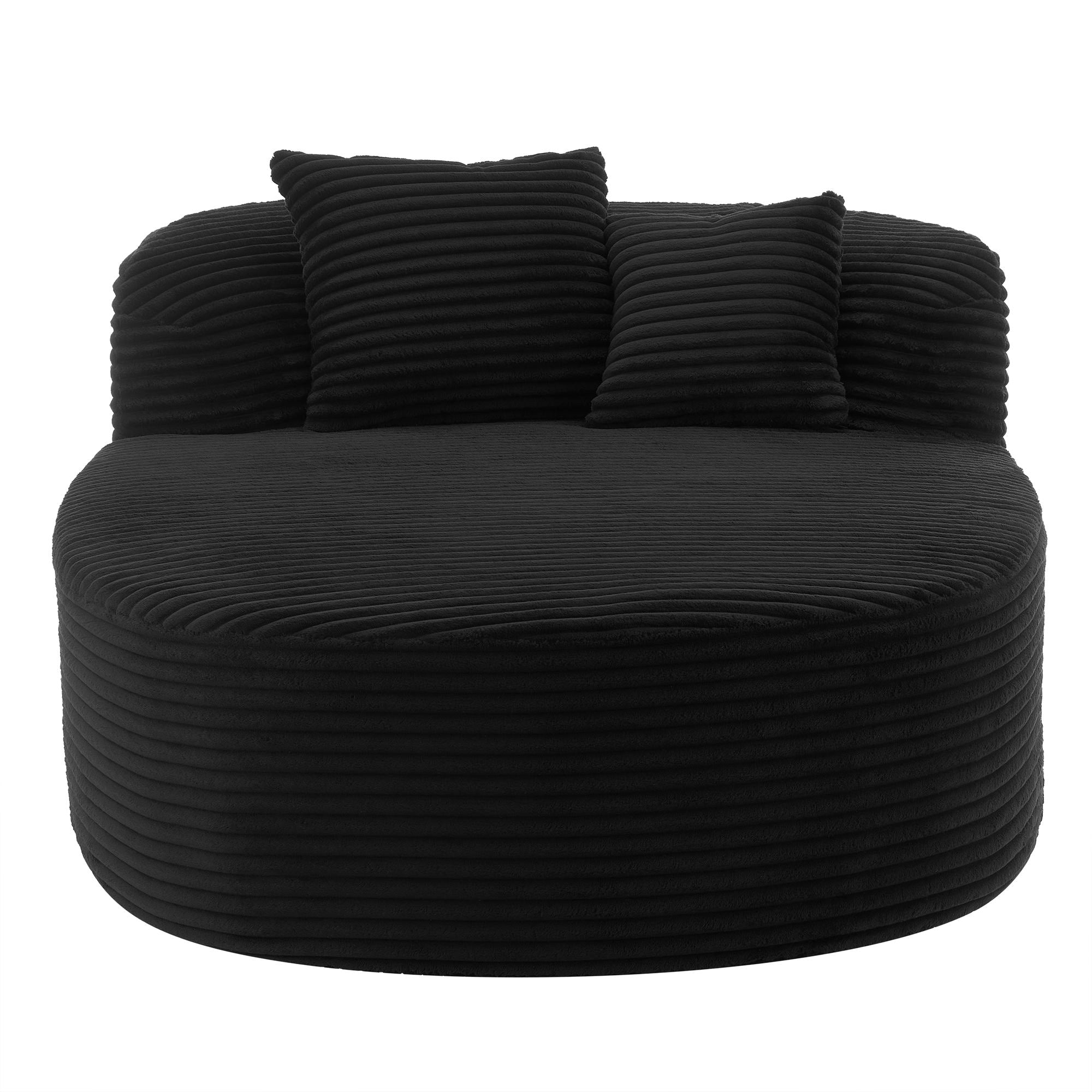 Modern Chaise Lounge Sofa Boneless Couch With Supportive Pillows