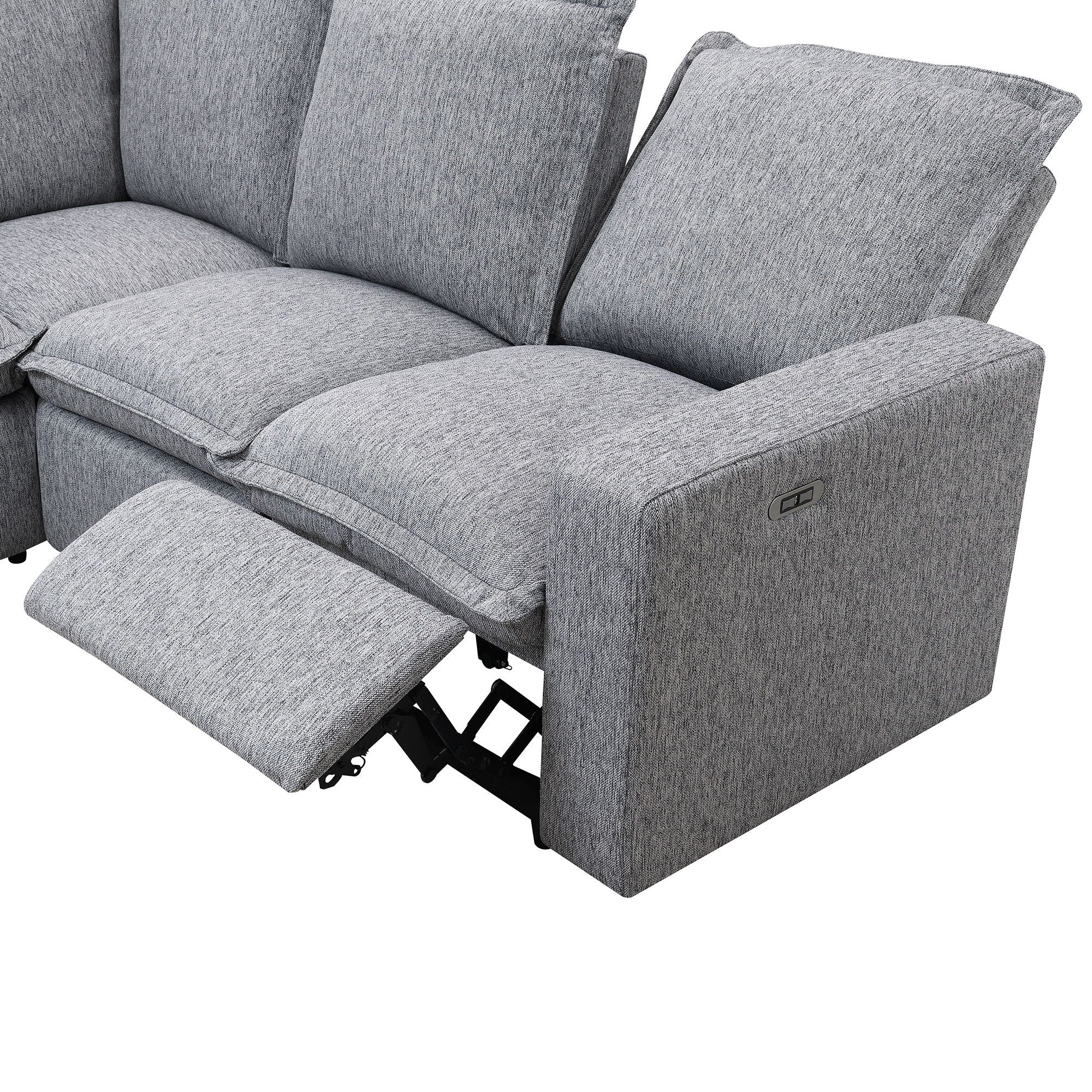 Power Recline Sectional - Gray
