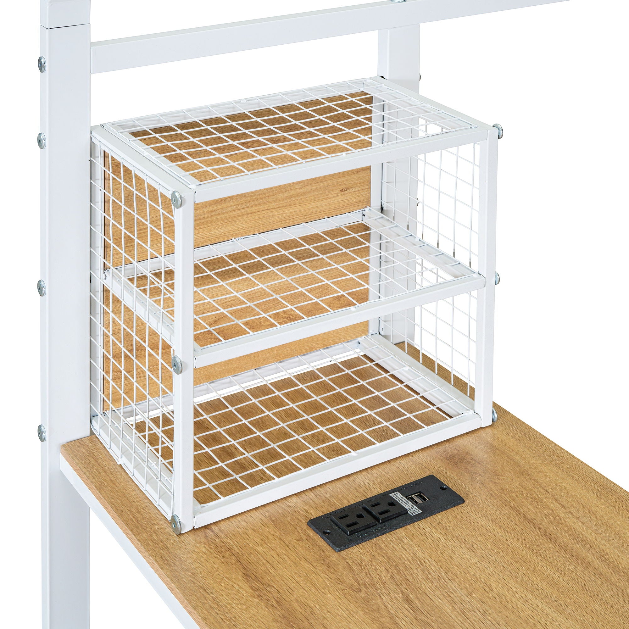 House Frame With Desk, Shelves, Power Outlets And USB Ports