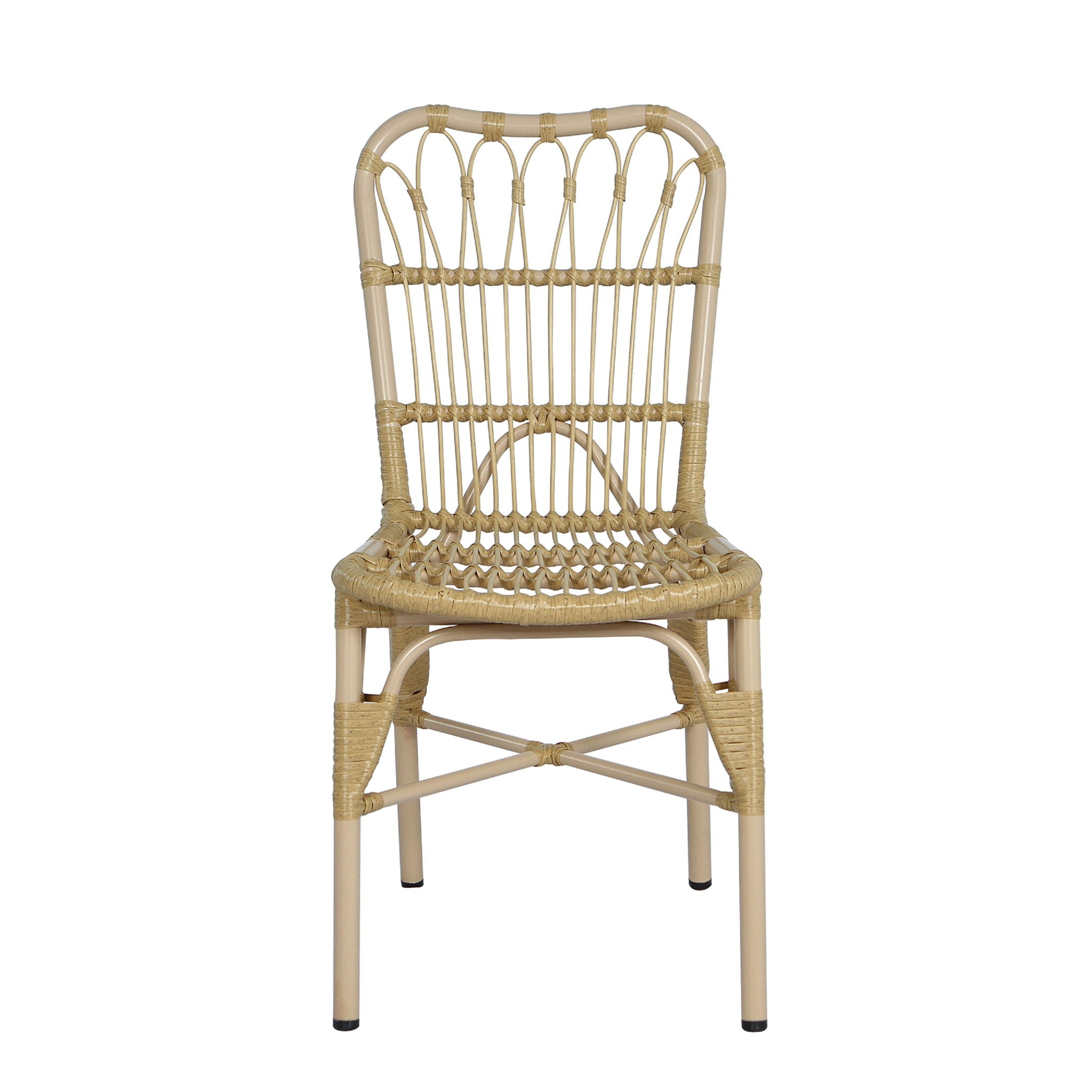 Outdoor Wicker Patio Dining Chairs Set With Durable Frame And Rattan Weave