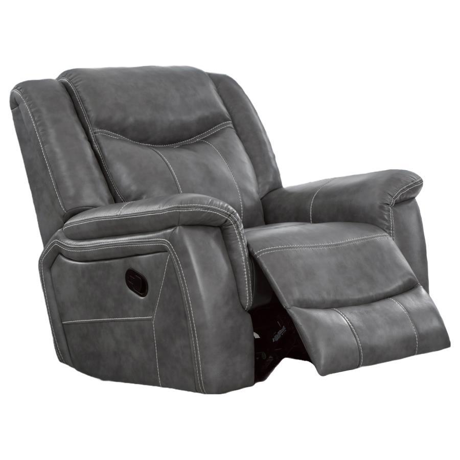 Coaster Fine Furniture Conrad - Upholstered Padded Arm Glider Recliner - Gray | Meri Furniture