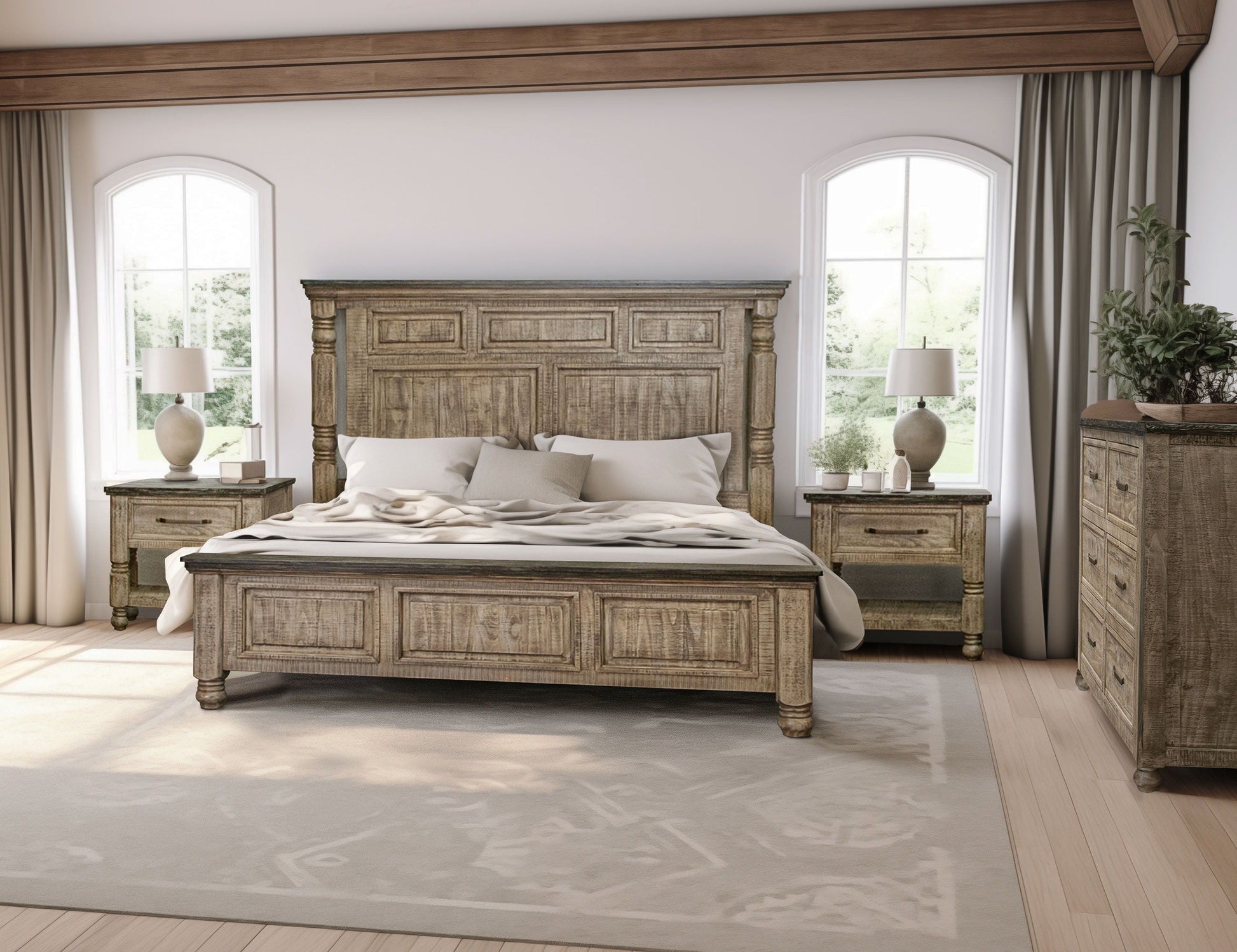 International Furniture Direct Natural Stone - Dresser - Taupe Brown | Meri Furniture