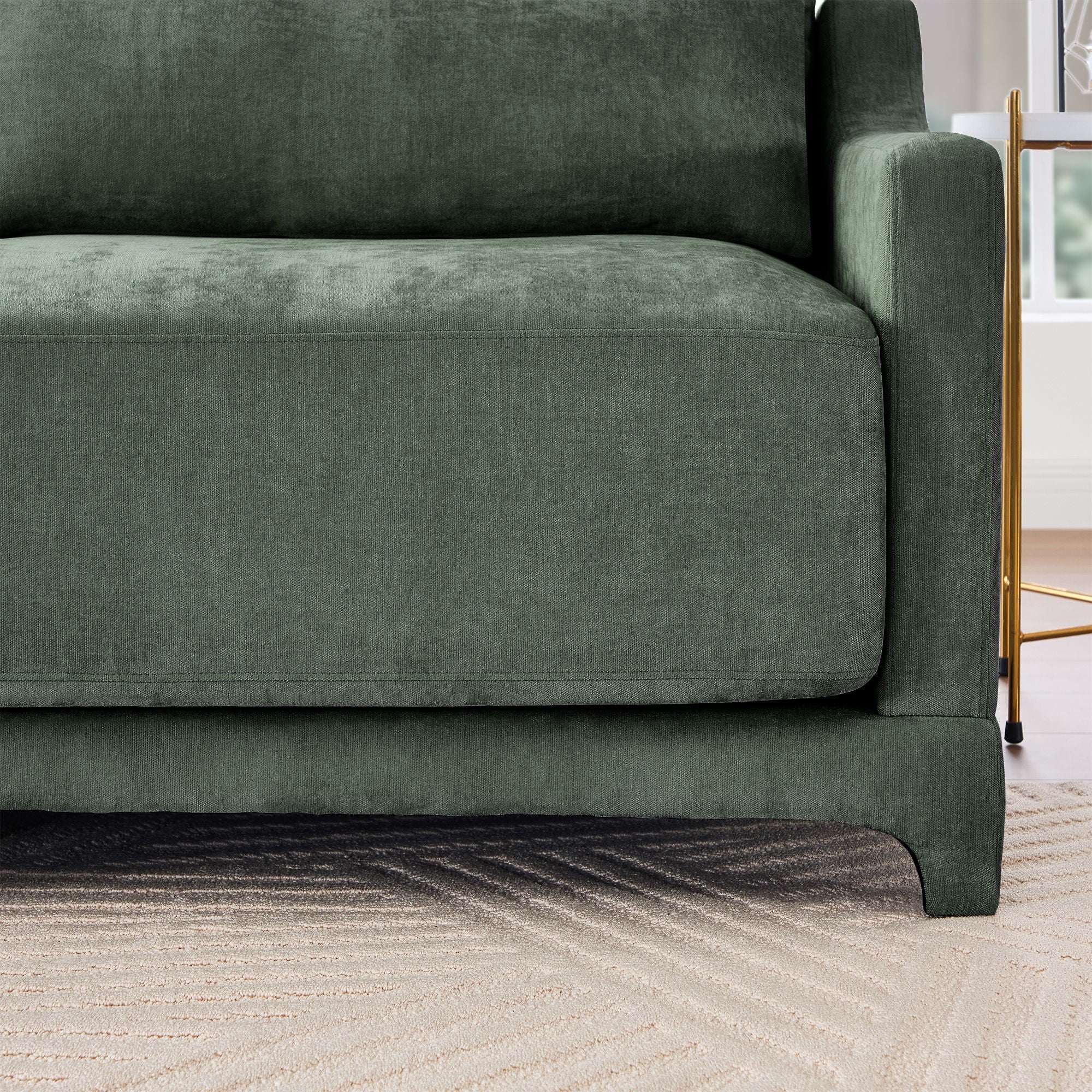 Stylish Sofa With Ottoman And Lumbar Pillows, Ergonomic Design