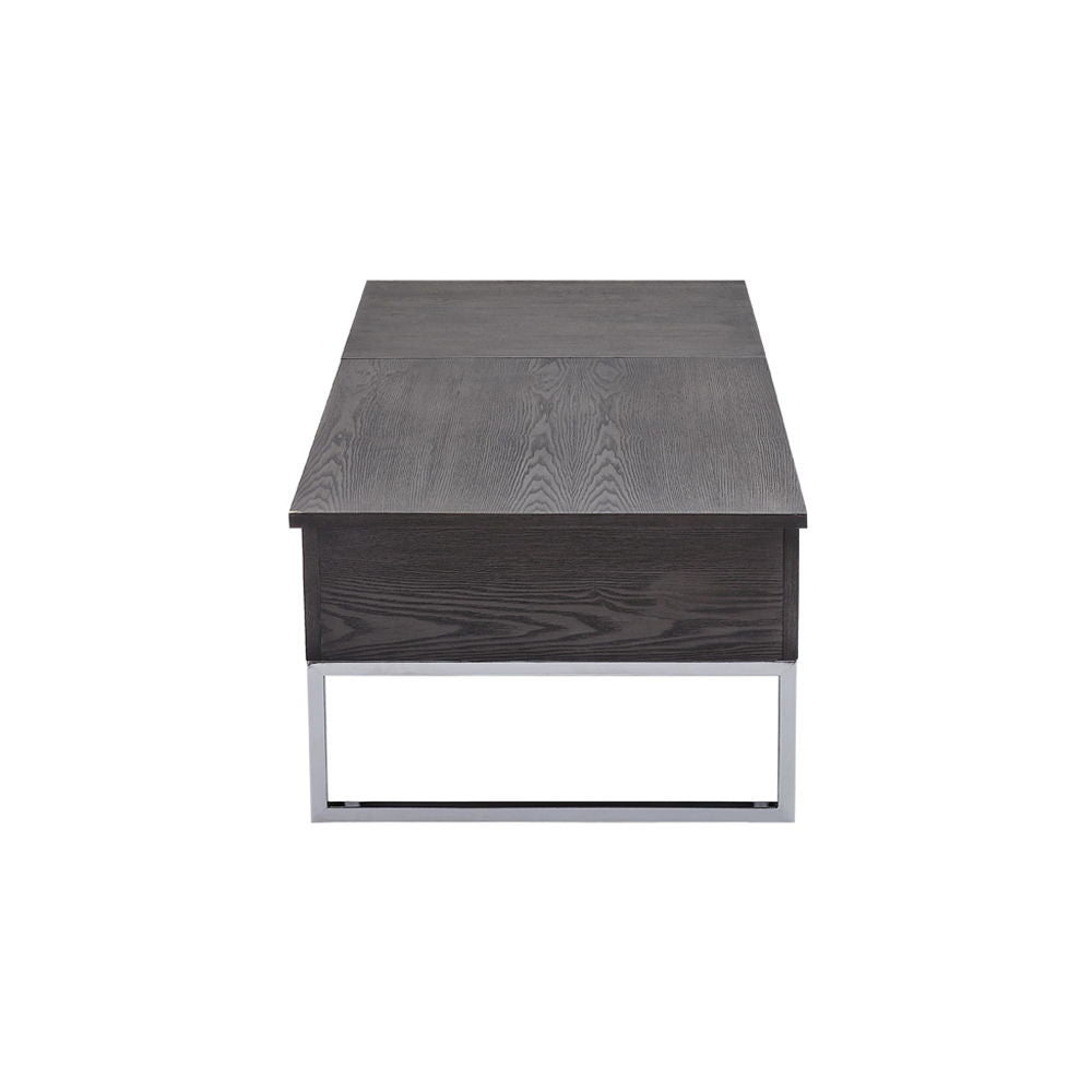 Iban - Coffee Table With Lift Top - Gray Oak & Chrome