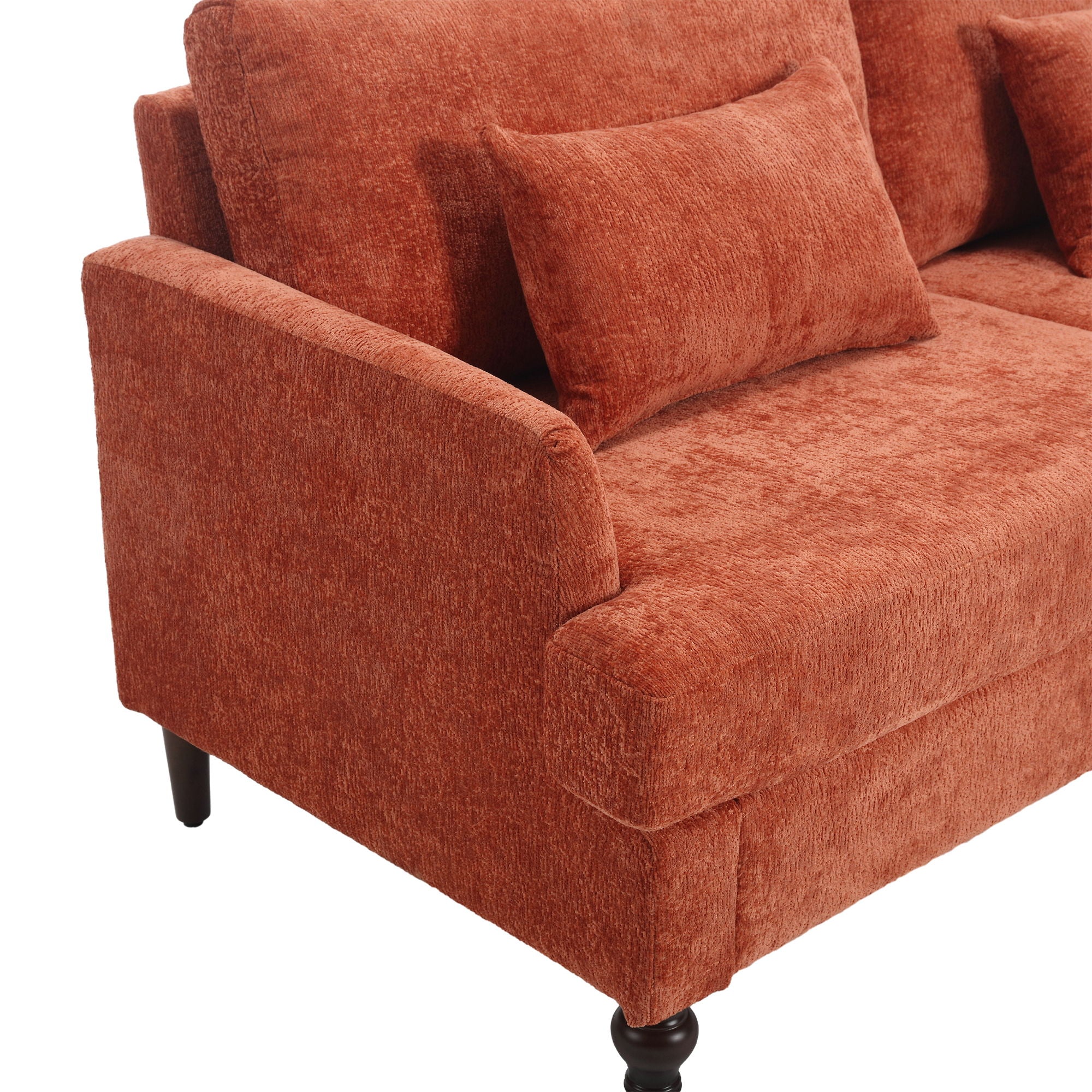 Mid Century Modern Fabric Loveseat Sofa, 2 Seat Upholstered Couch