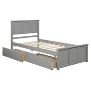 Platform Storage Bed With 2 Wheel Base Drawers