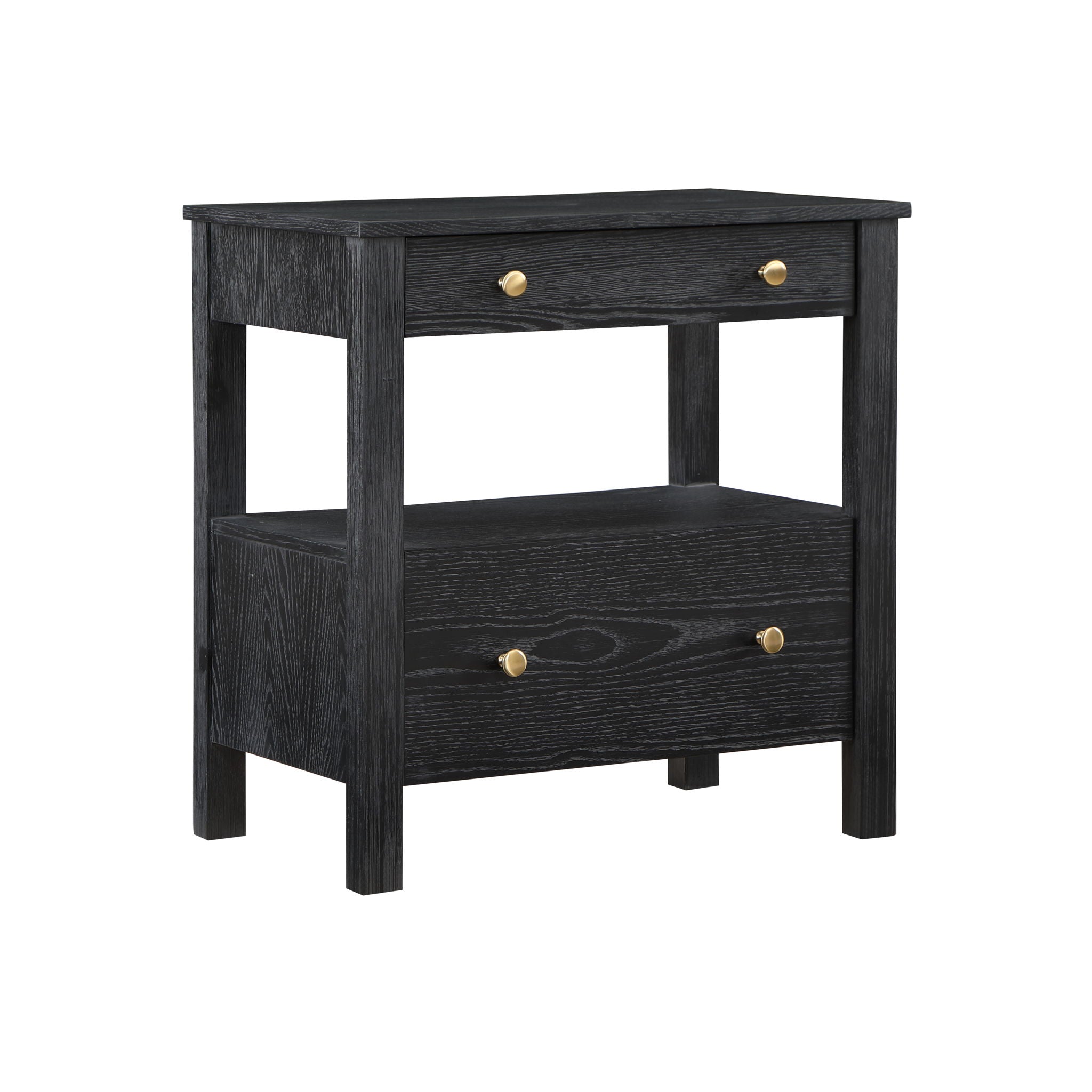 Danielle - 2 Drawer Nightstand With Knobs - Black