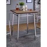 ACME Nadie - Bar Table - Oak & Chrome | Meri Furniture
