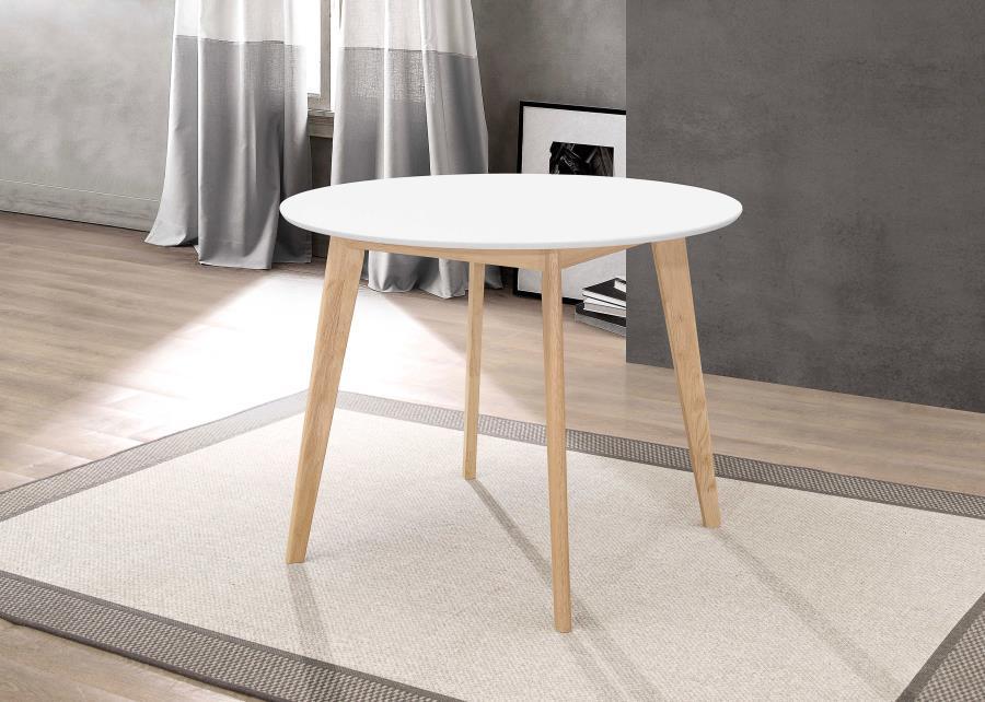 Coaster Fine Furniture Breckenridge - Round Dining Table - Matte White | Meri Furniture