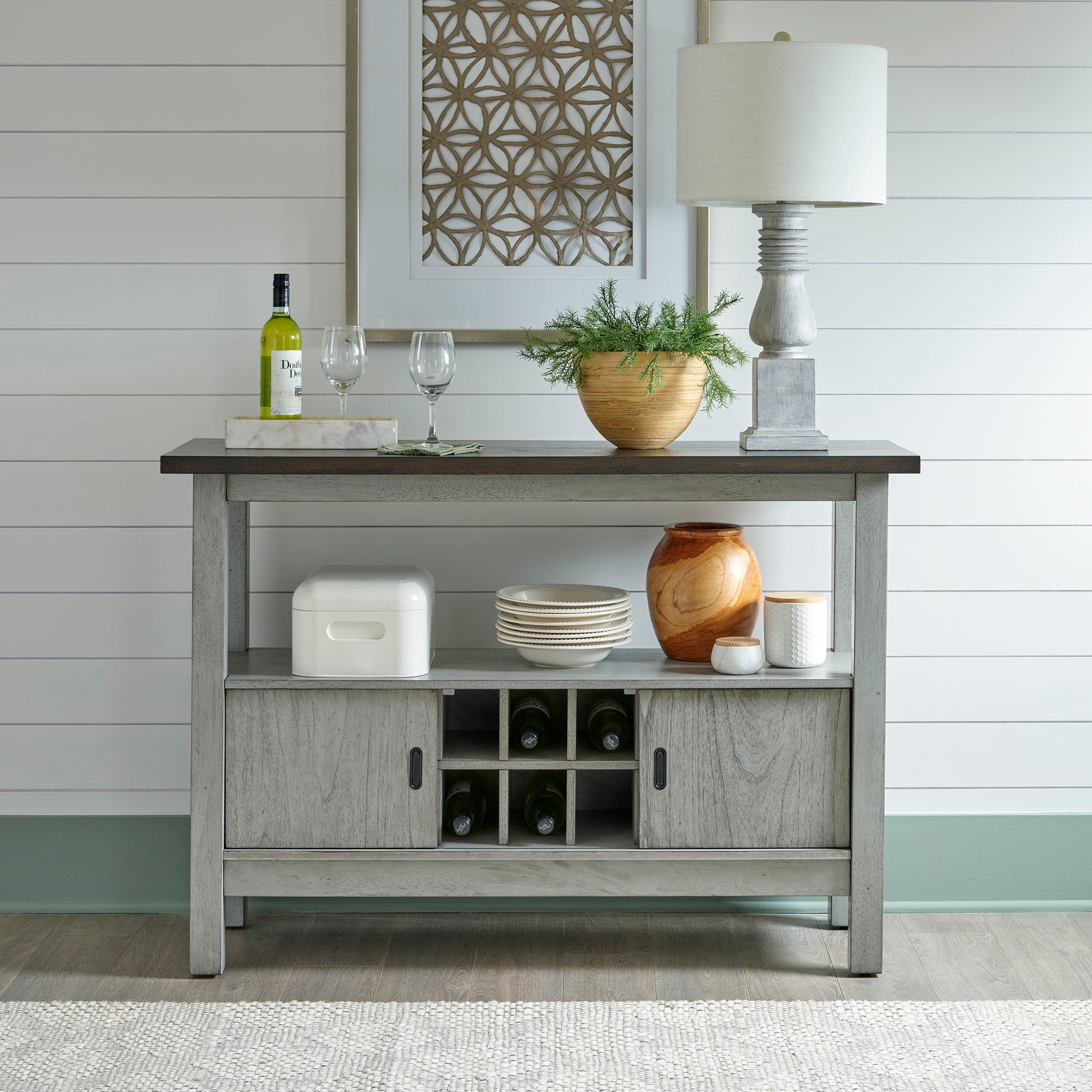 Liberty Furniture Newport - Server - Gray | Meri Furniture