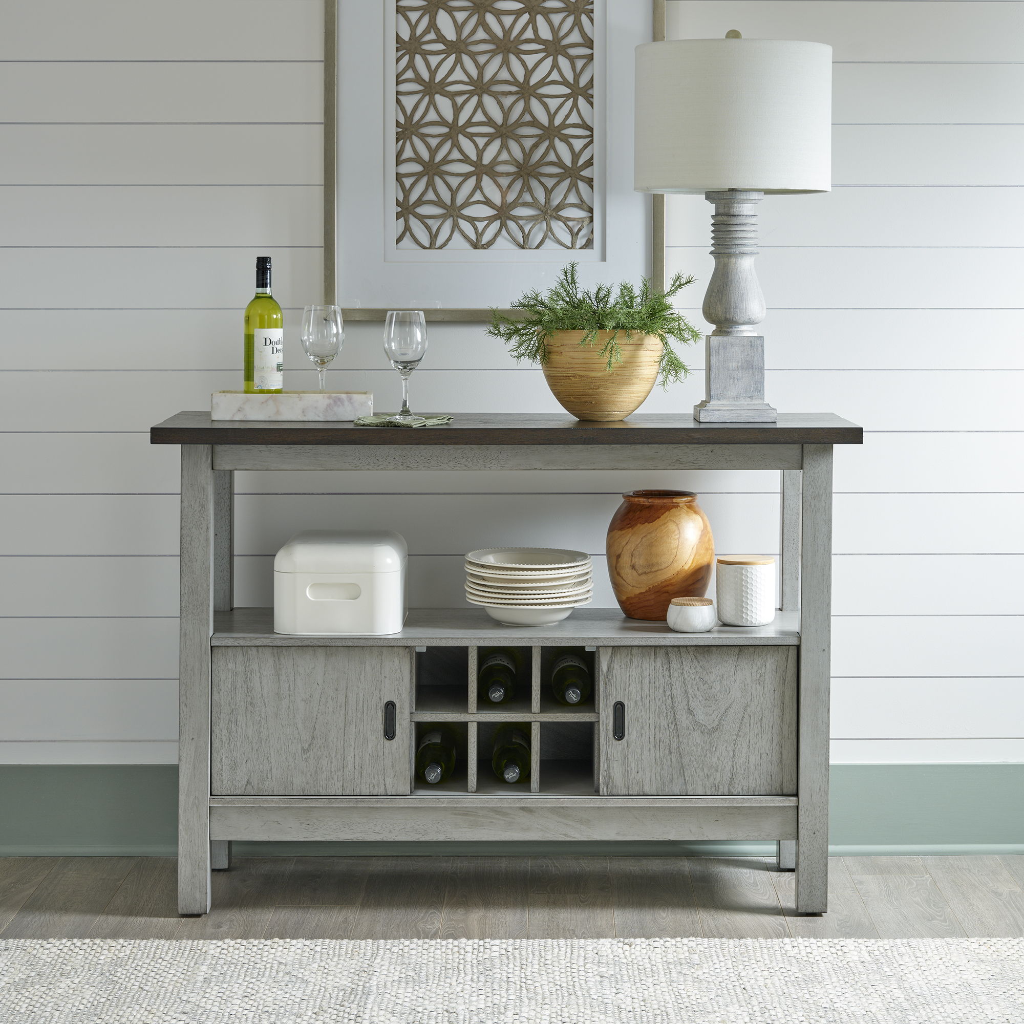 Liberty Furniture Newport - Server - Gray | Meri Furniture
