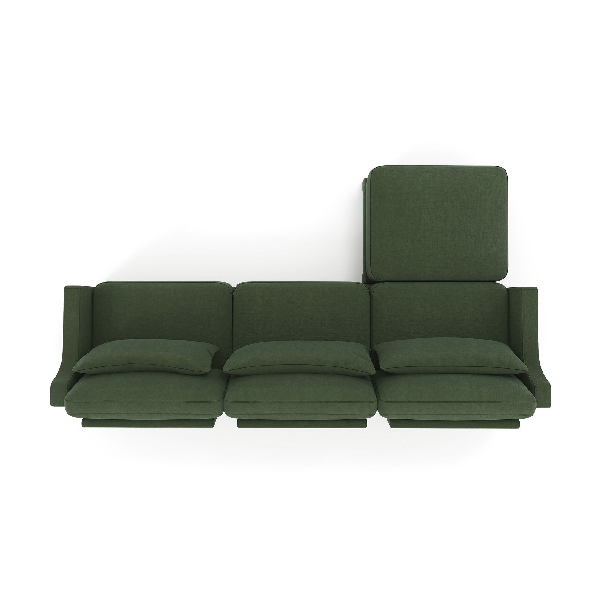 Stylish Sofa With Ottoman And Lumbar Pillows, Ergonomic Design