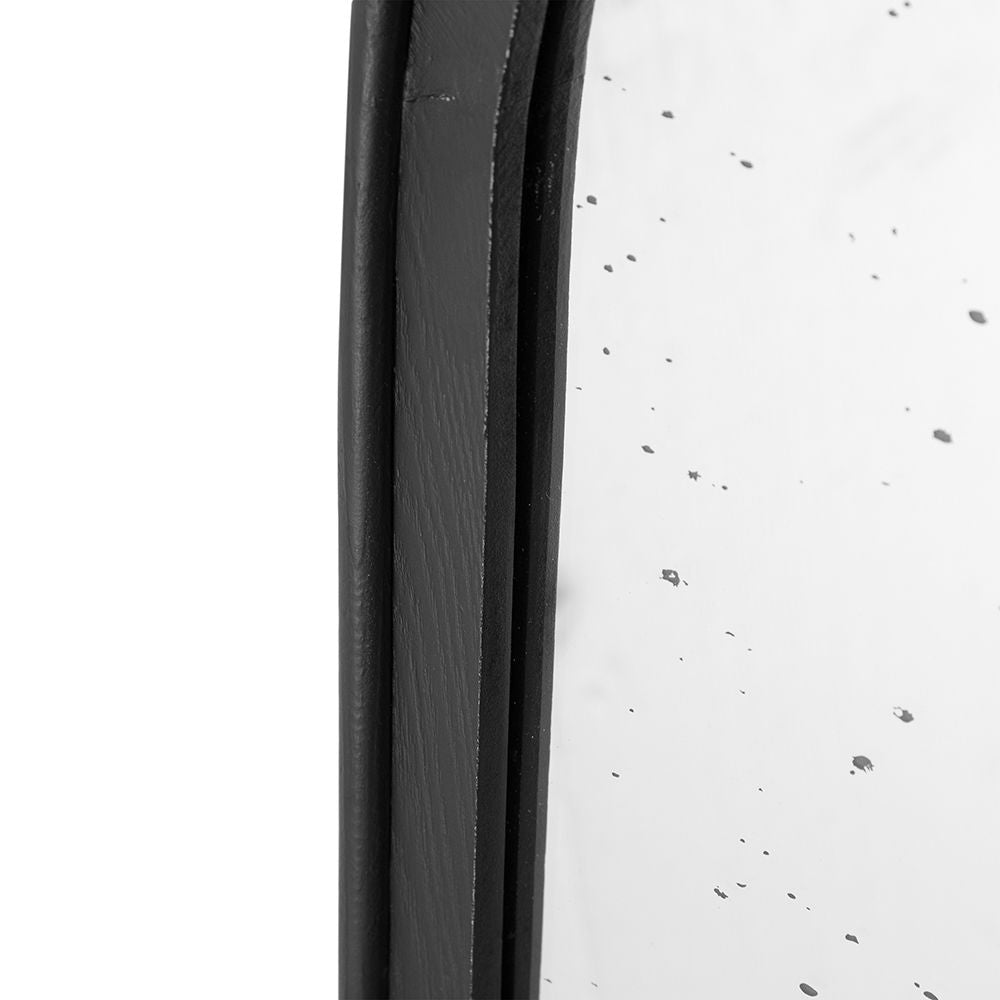 Hand Carved Rose Antique Mirror Frame, Wood Arch Mirror Wall Decor For Living Room