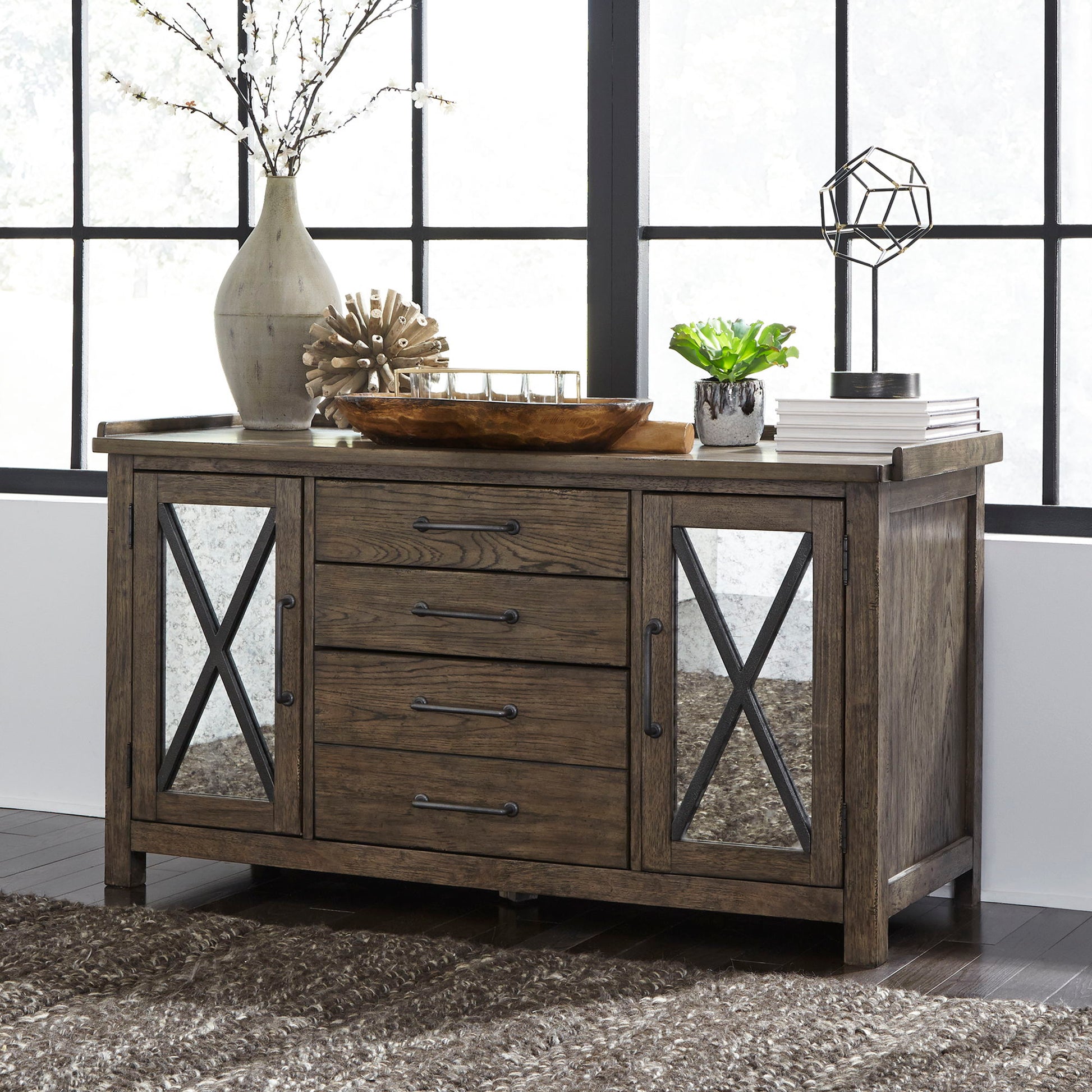 Liberty Furniture Sonoma Road - Small Credenza - Light Brown | Meri Furniture