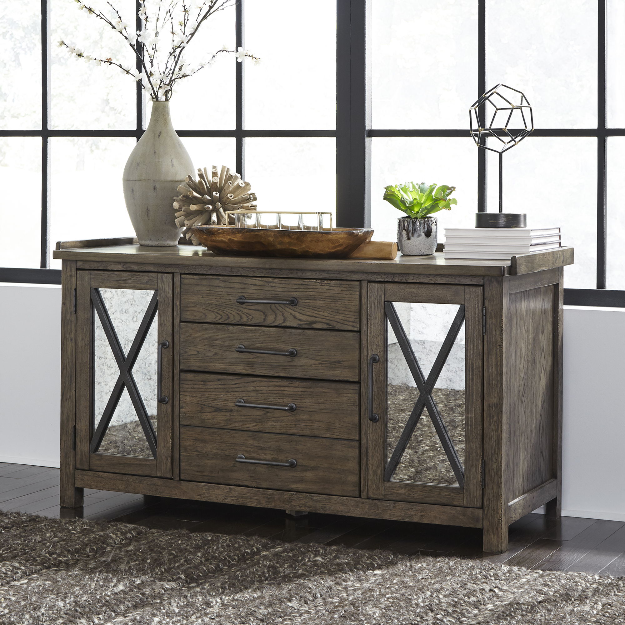 Liberty Furniture Sonoma Road - Small Credenza - Light Brown | Meri Furniture