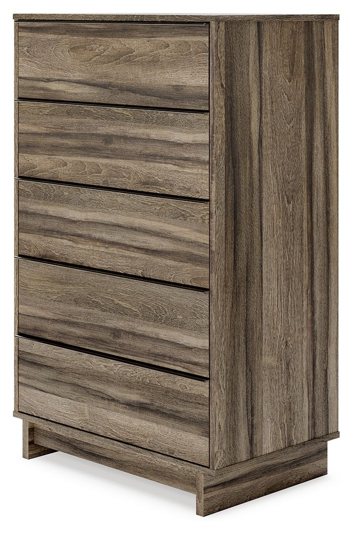 Signature Design by Ashley® Shallifer - Brown - Five Drawer Chest | Meri Furniture