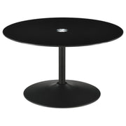 Coaster Fine Furniture Ganso - Round Metal Coffee Table With Tempered Glass Top - Black | Meri Furniture