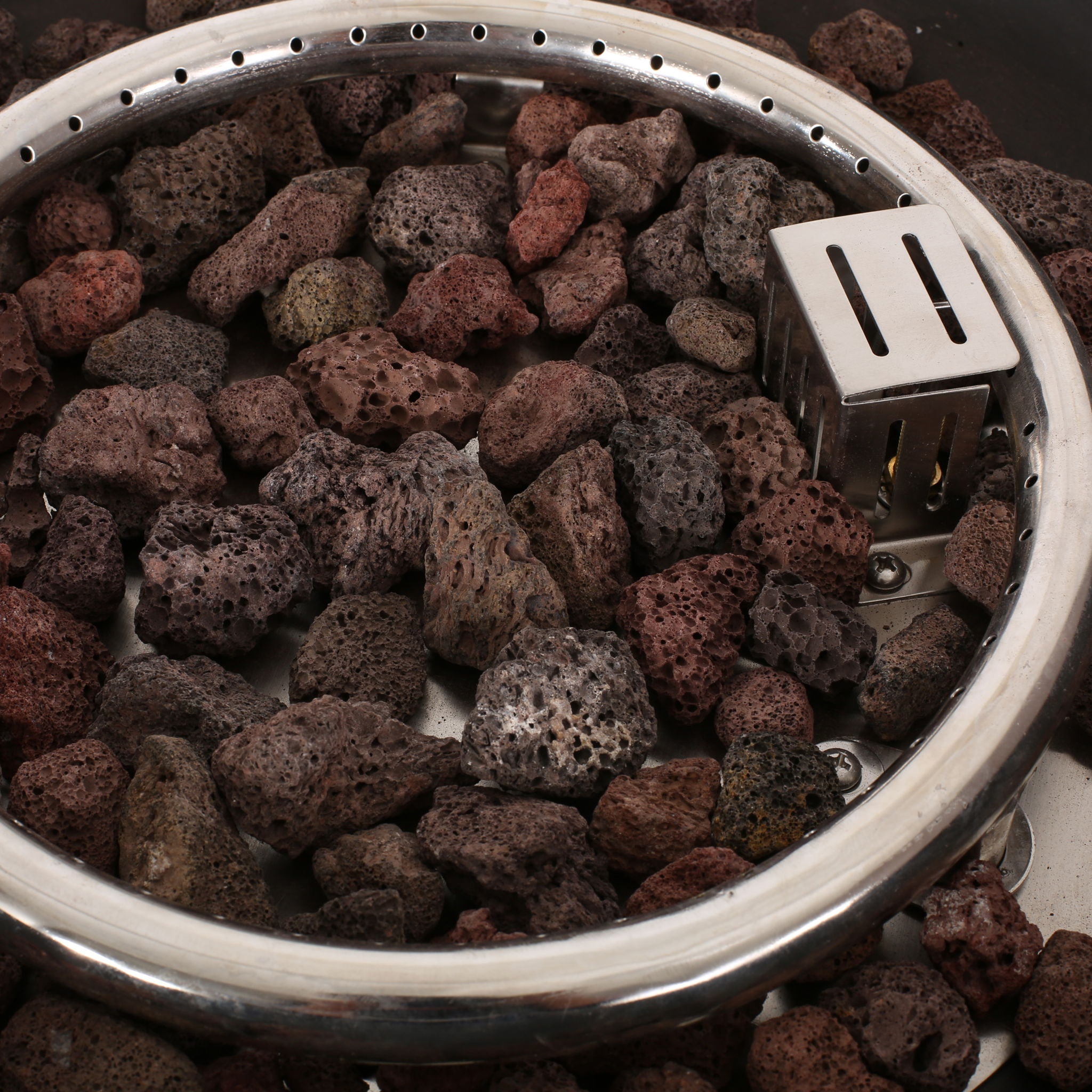 Rustic Style Outdoor Square Propane Fire Pit, 40,000 Btu