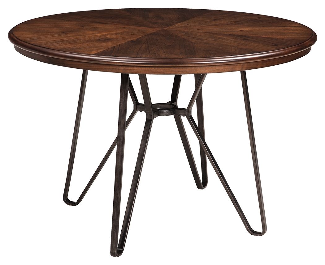 Signature Design by Ashley® Centiar - Two-tone Brown - Round Dining Room Table | Meri Furniture