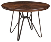 Signature Design by Ashley® Centiar - Two-tone Brown - Round Dining Room Table | Meri Furniture