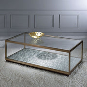 ACME Kaia - Coffee Table - Glass & Gold | Meri Furniture