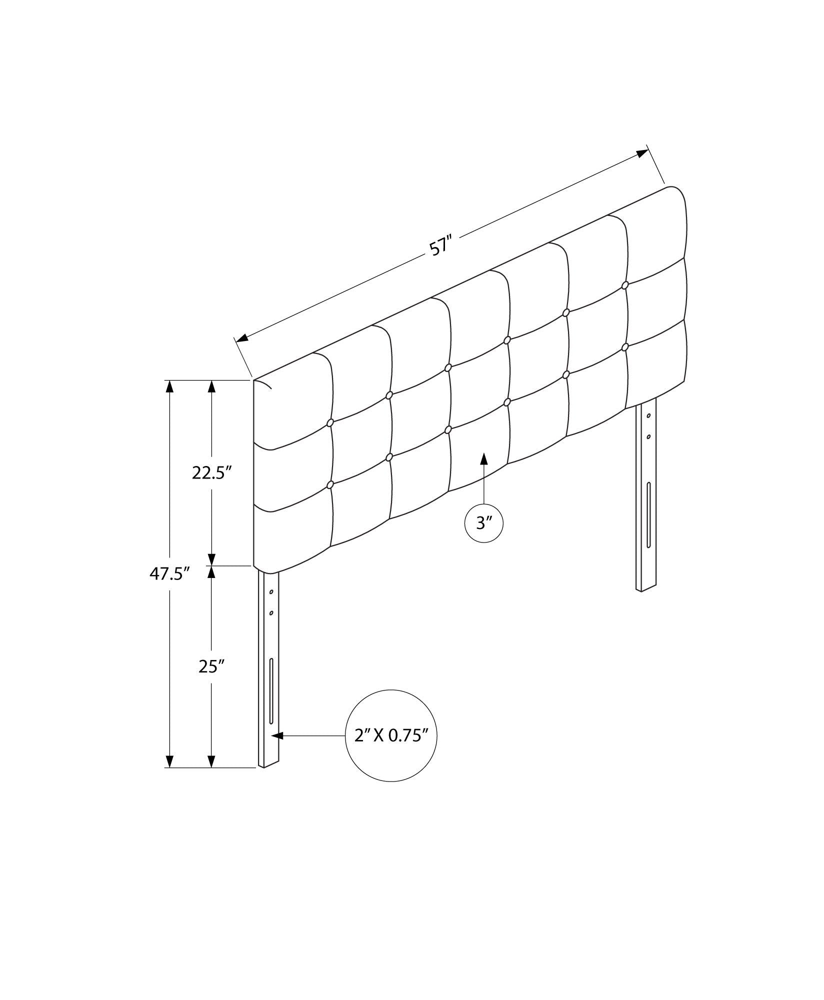 Full Size, Bed Headboard Only Upholstered, Transitional - Beige
